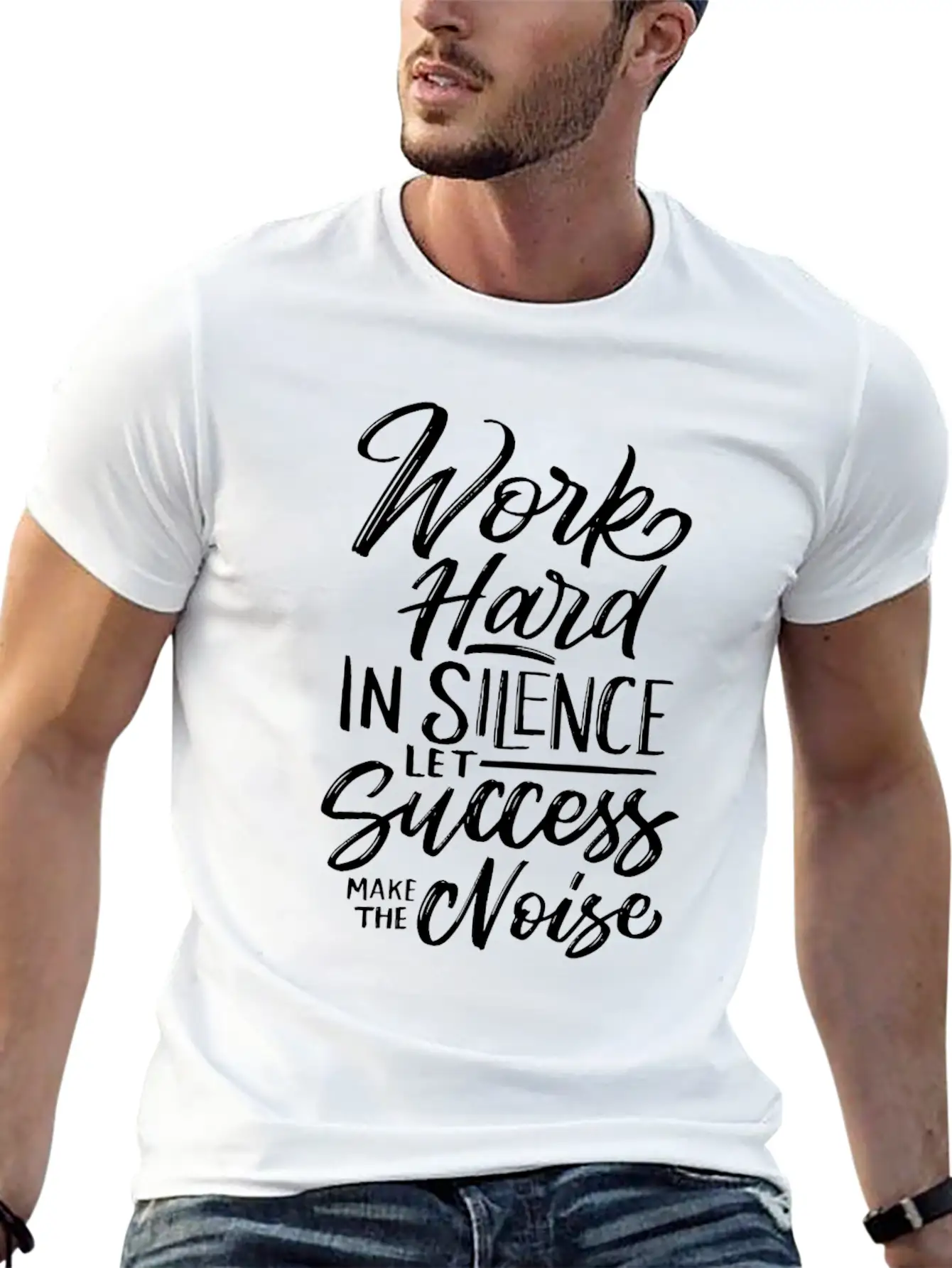 Work Hard In Silence Let Success Make The Noise Essential Cotton Tee For Daily Outfits ¨C Unisex Style