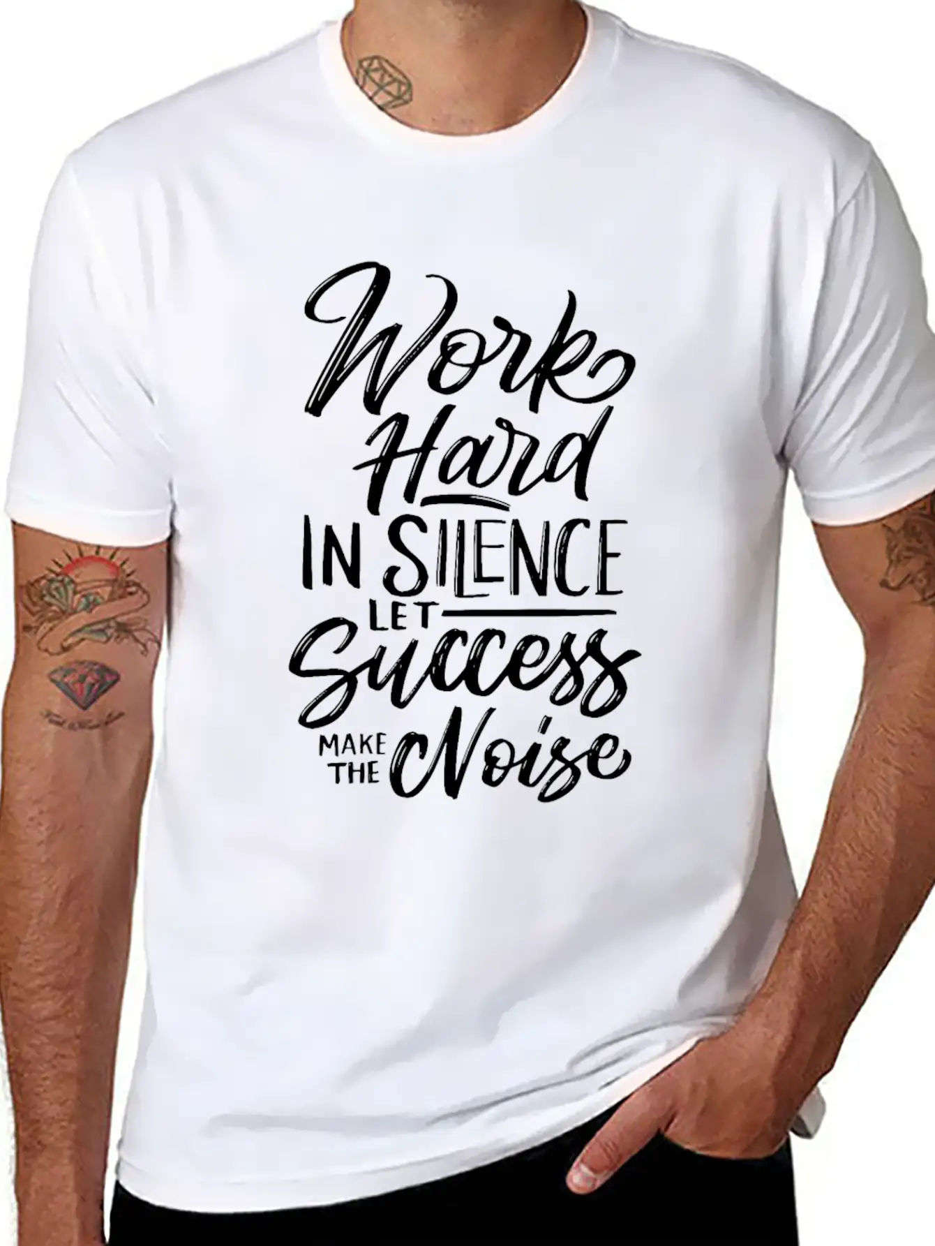 Work Hard In Silence Let Success Make The Noise Essential Cotton Tee For Daily Outfits ¨C Unisex Style