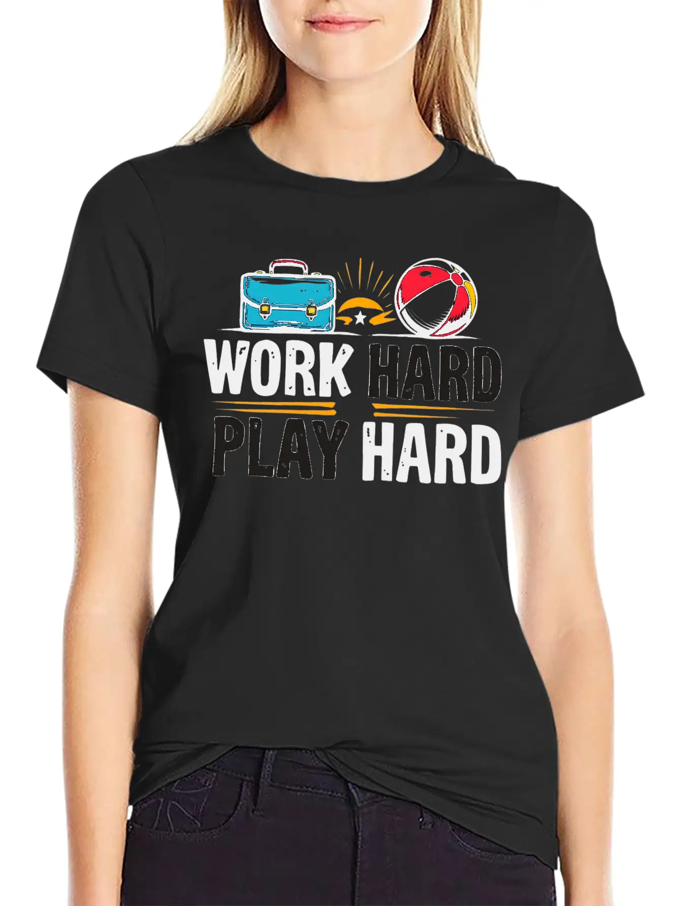 Work Hard Play Hard Essential Cotton Tee For Daily Outfits ¨C Unisex Style