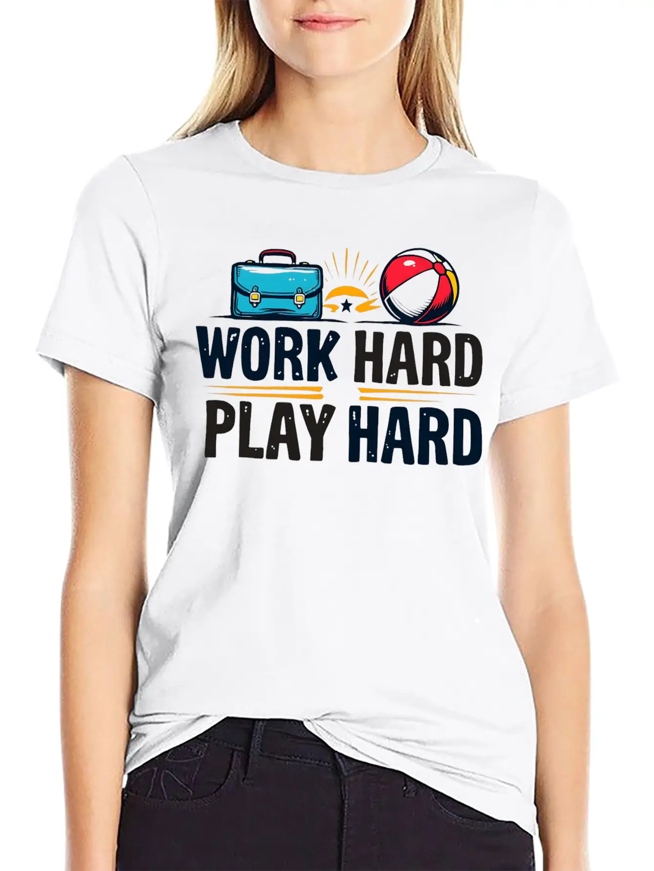 Work Hard Play Hard Essential Cotton Tee For Daily Outfits ¨C Unisex Style