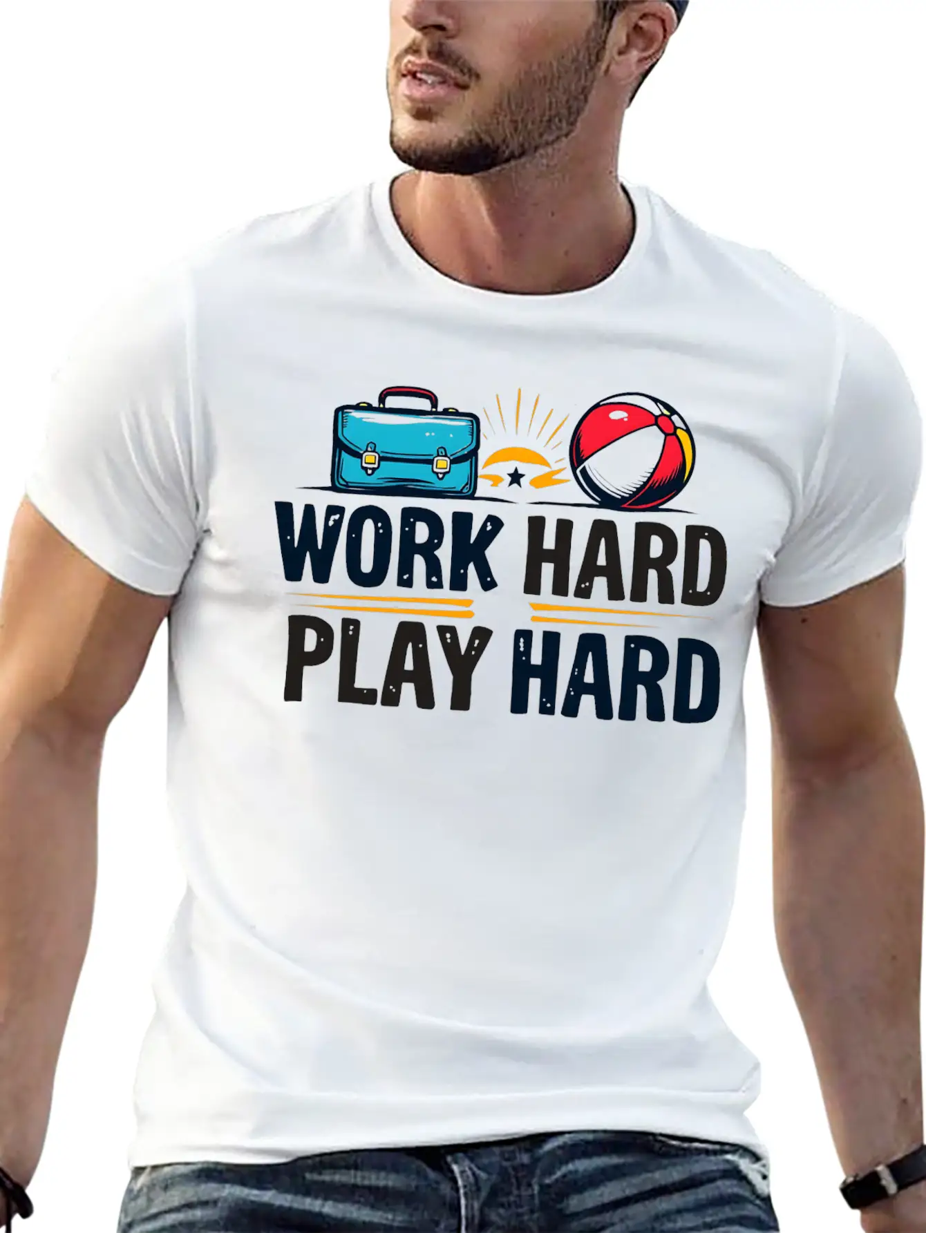 Work Hard Play Hard Essential Cotton Tee For Daily Outfits ¨C Unisex Style