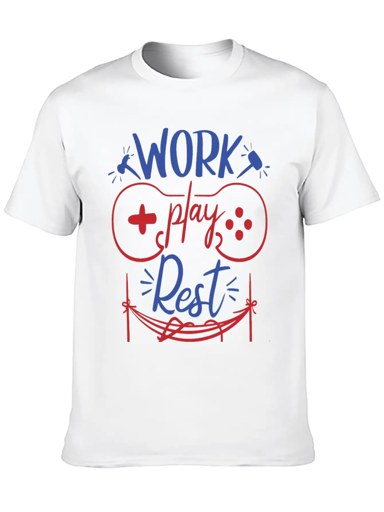 Work Play Rest Video Games Gaming Gamer Geek Gift Basic Graphic T-Shirt ¨C Daily Comfort In Soft Cotton
