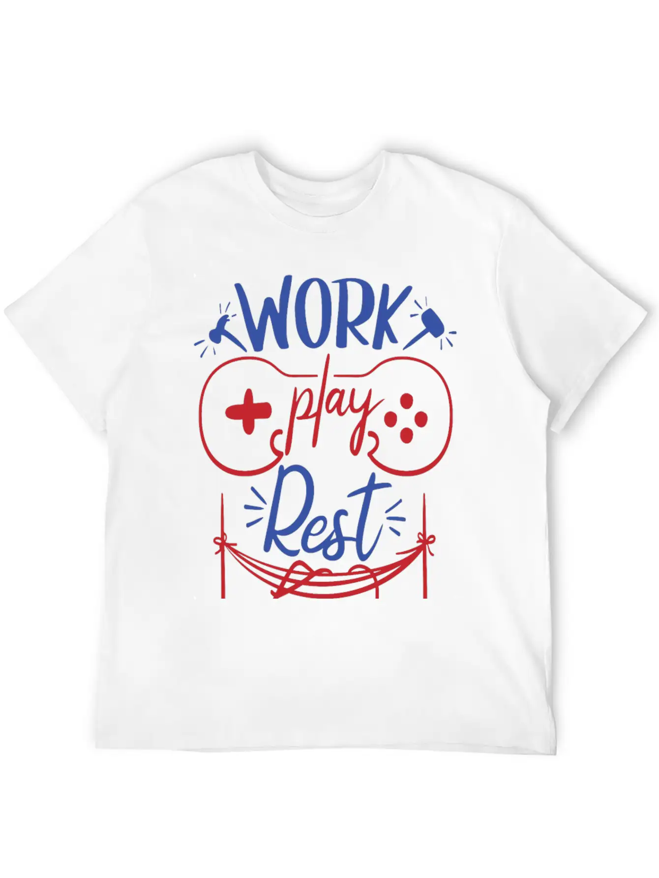 Work Play Rest Video Games Gaming Gamer Geek Gift Basic Graphic T-Shirt ¨C Daily Comfort In Soft Cotton