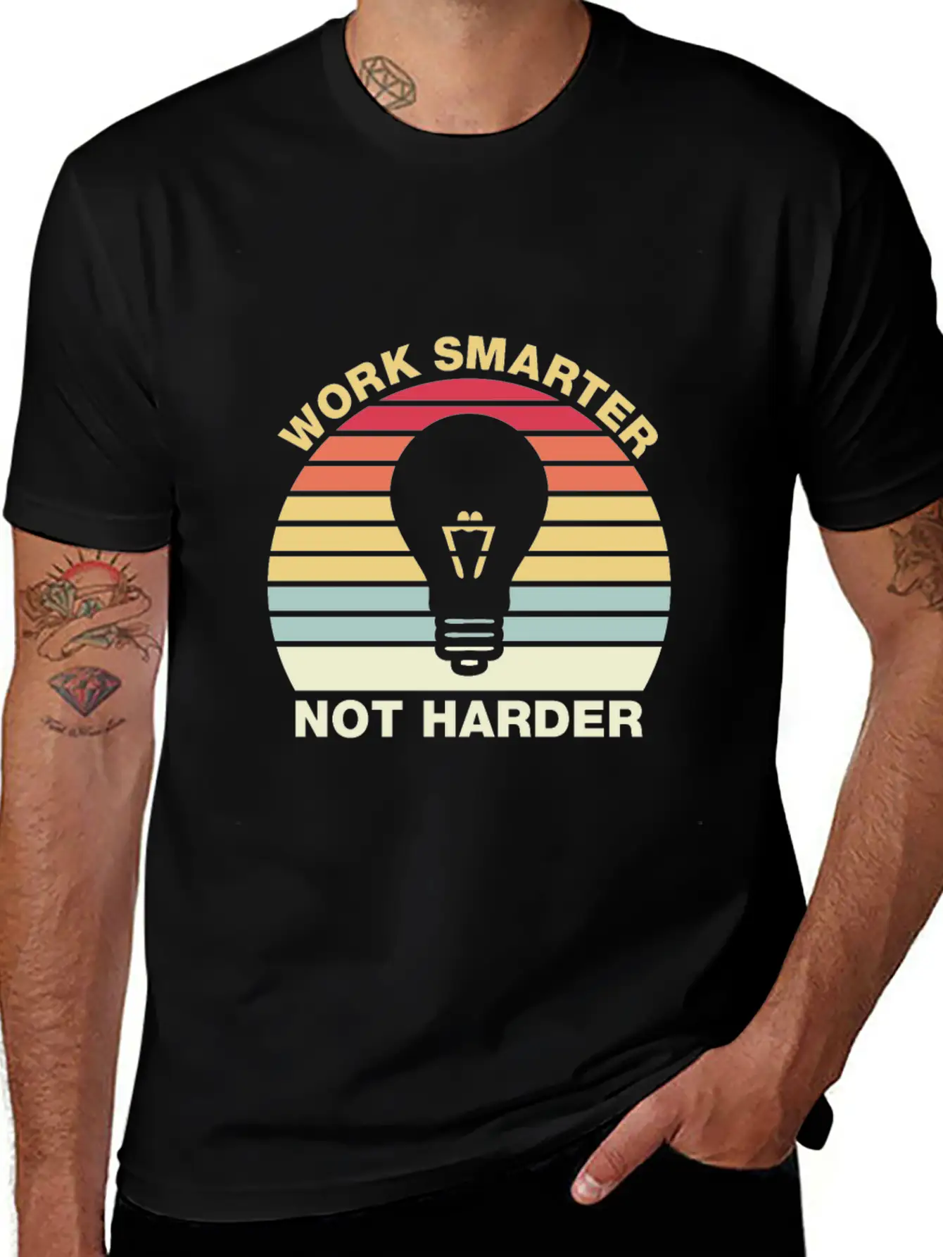 Work Smarter Not Harder Inspirational Quotes Essential Cotton Tee For Daily Outfits ¨C Unisex Style