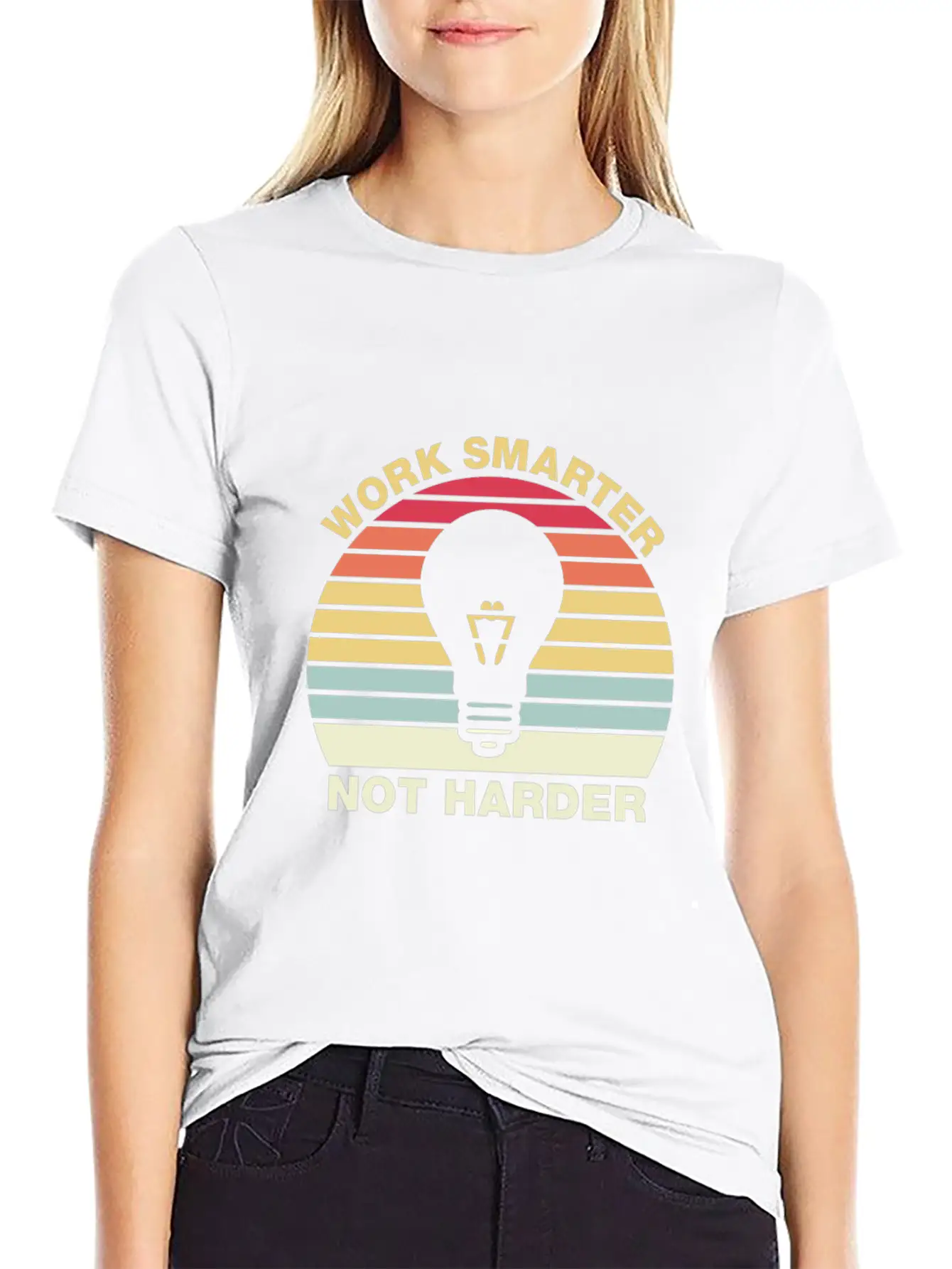 Work Smarter Not Harder Inspirational Quotes Essential Cotton Tee For Daily Outfits ¨C Unisex Style