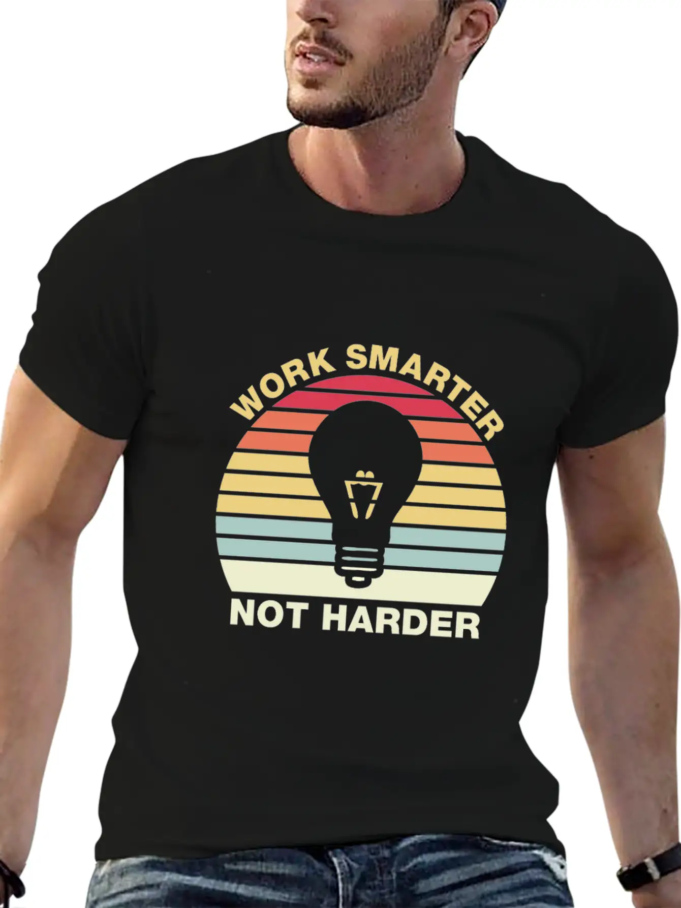 Work Smarter Not Harder Inspirational Quotes Essential Cotton Tee For Daily Outfits ¨C Unisex Style