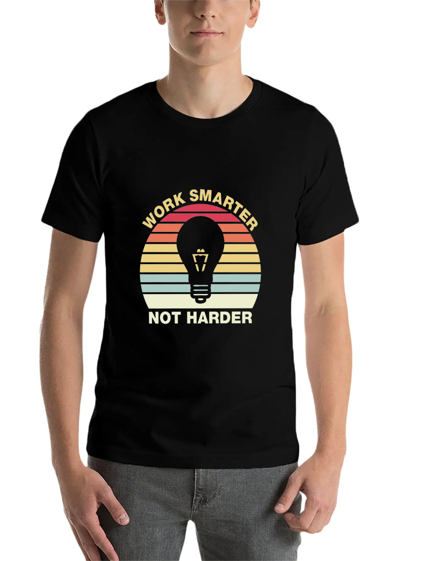 Work Smarter Not Harder Inspirational Quotes Essential Cotton Tee For Daily Outfits ¨C Unisex Style