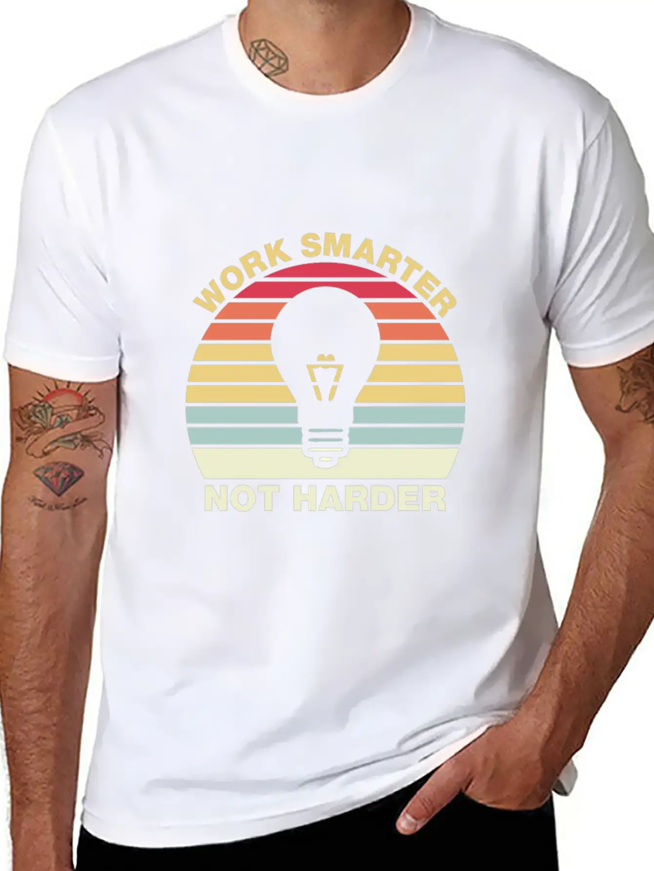 Work Smarter Not Harder Inspirational Quotes Essential Cotton Tee For Daily Outfits ¨C Unisex Style