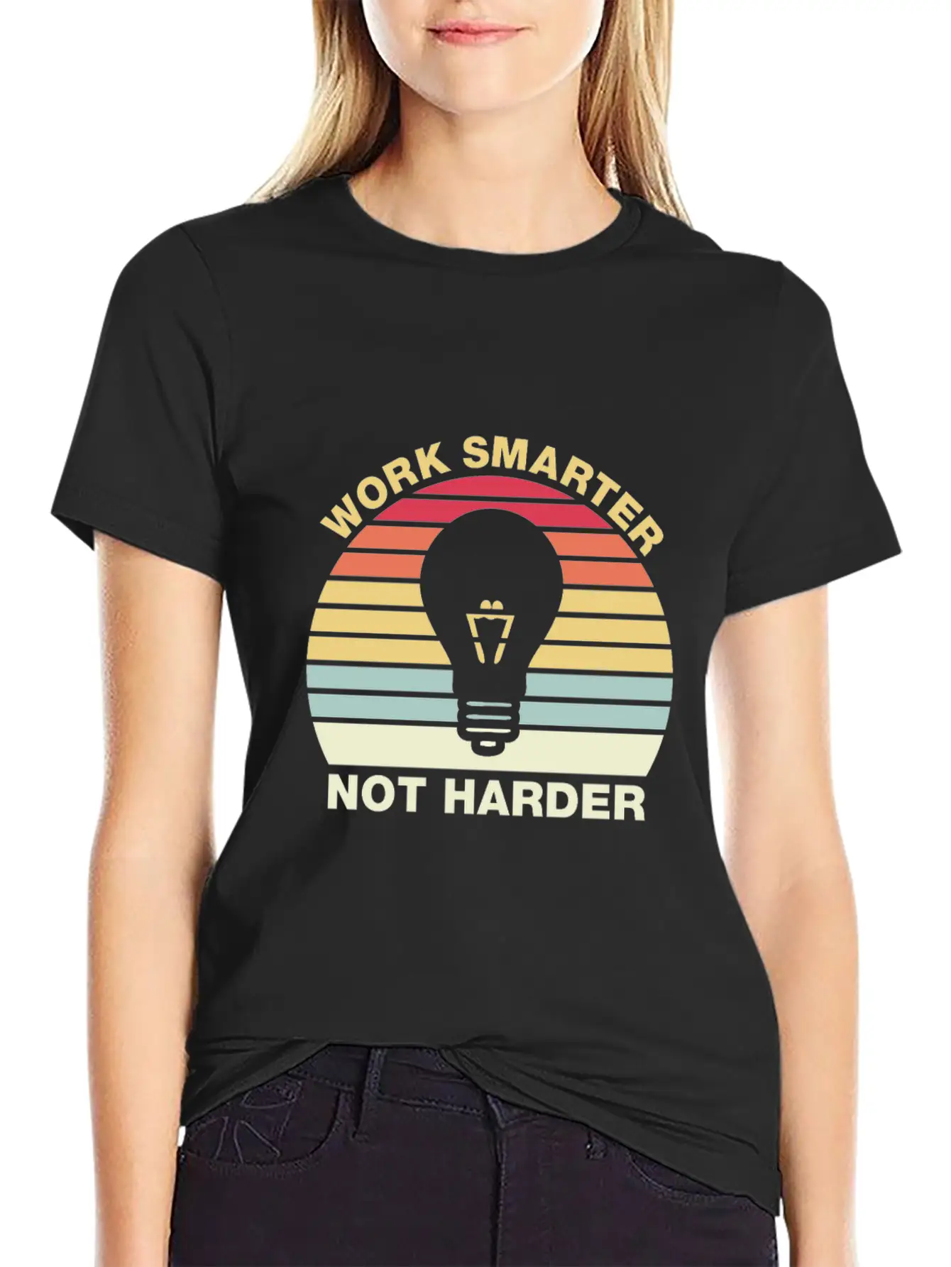 Work Smarter Not Harder Inspirational Quotes Essential Cotton Tee For Daily Outfits ¨C Unisex Style