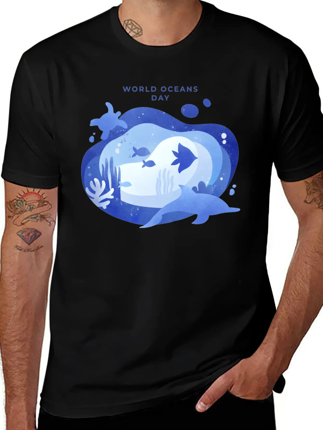 World Oceans Day Basic Graphic T-Shirt ¨C Daily Comfort In Soft Cotton
