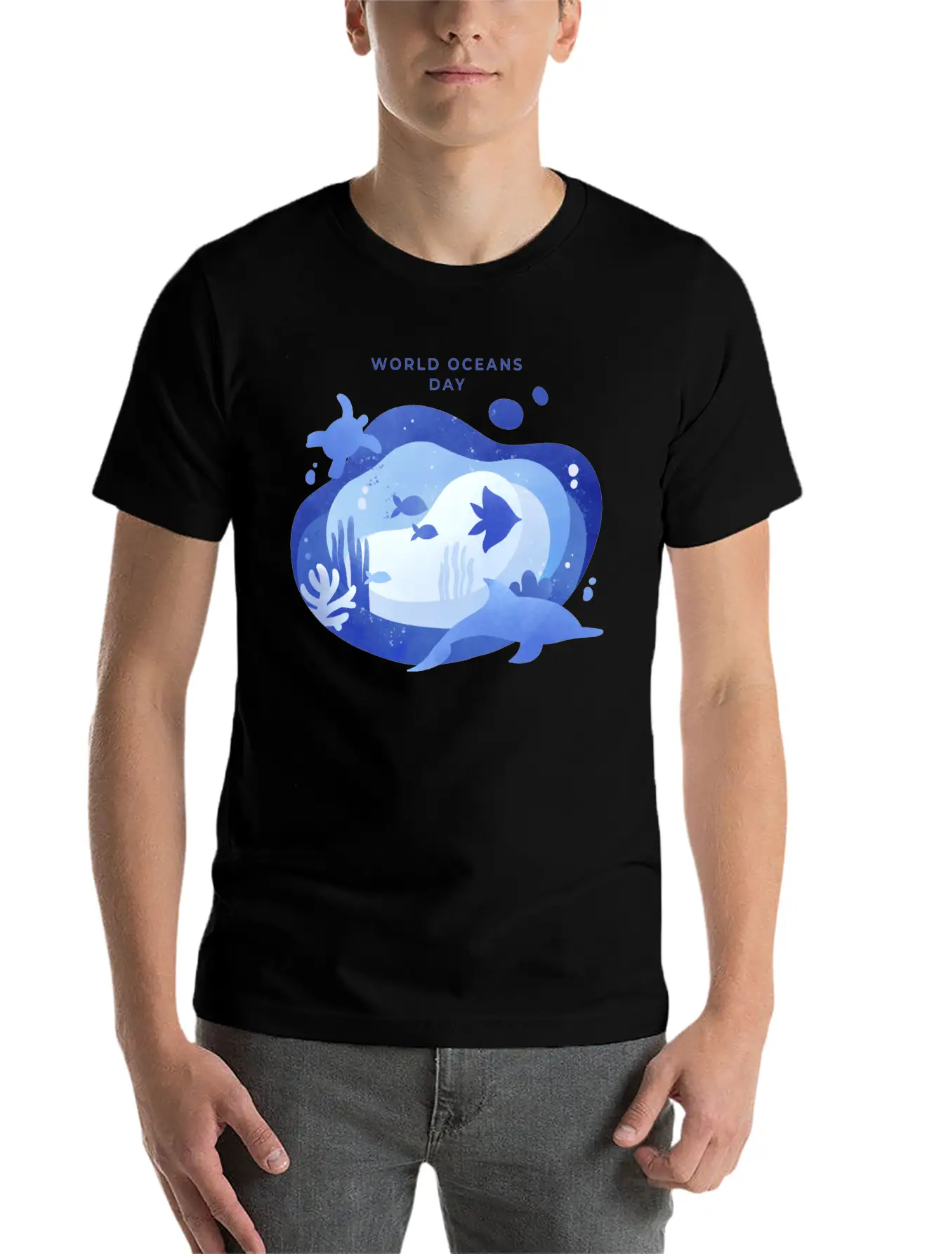 World Oceans Day Basic Graphic T-Shirt ¨C Daily Comfort In Soft Cotton