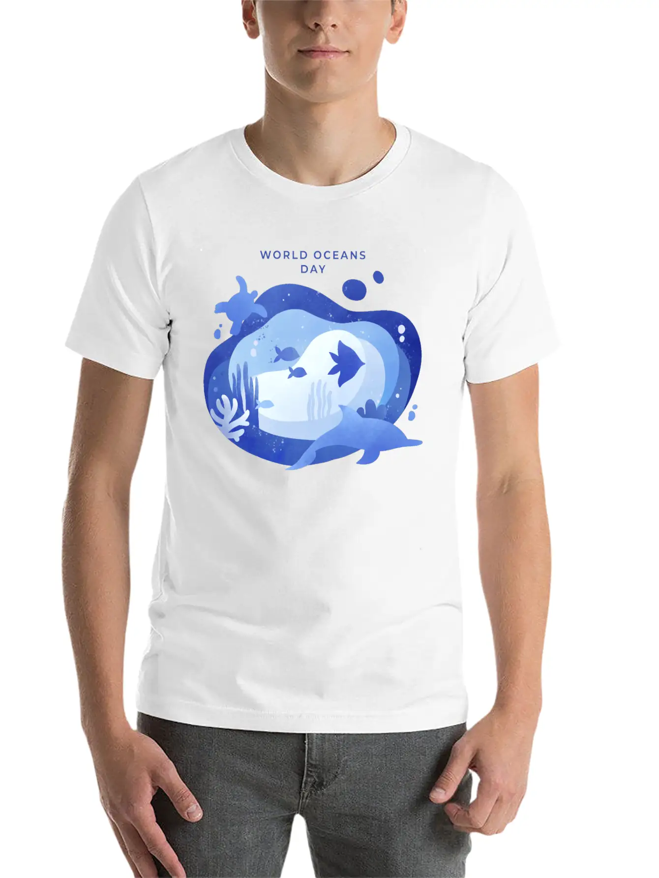 World Oceans Day Basic Graphic T-Shirt ¨C Daily Comfort In Soft Cotton