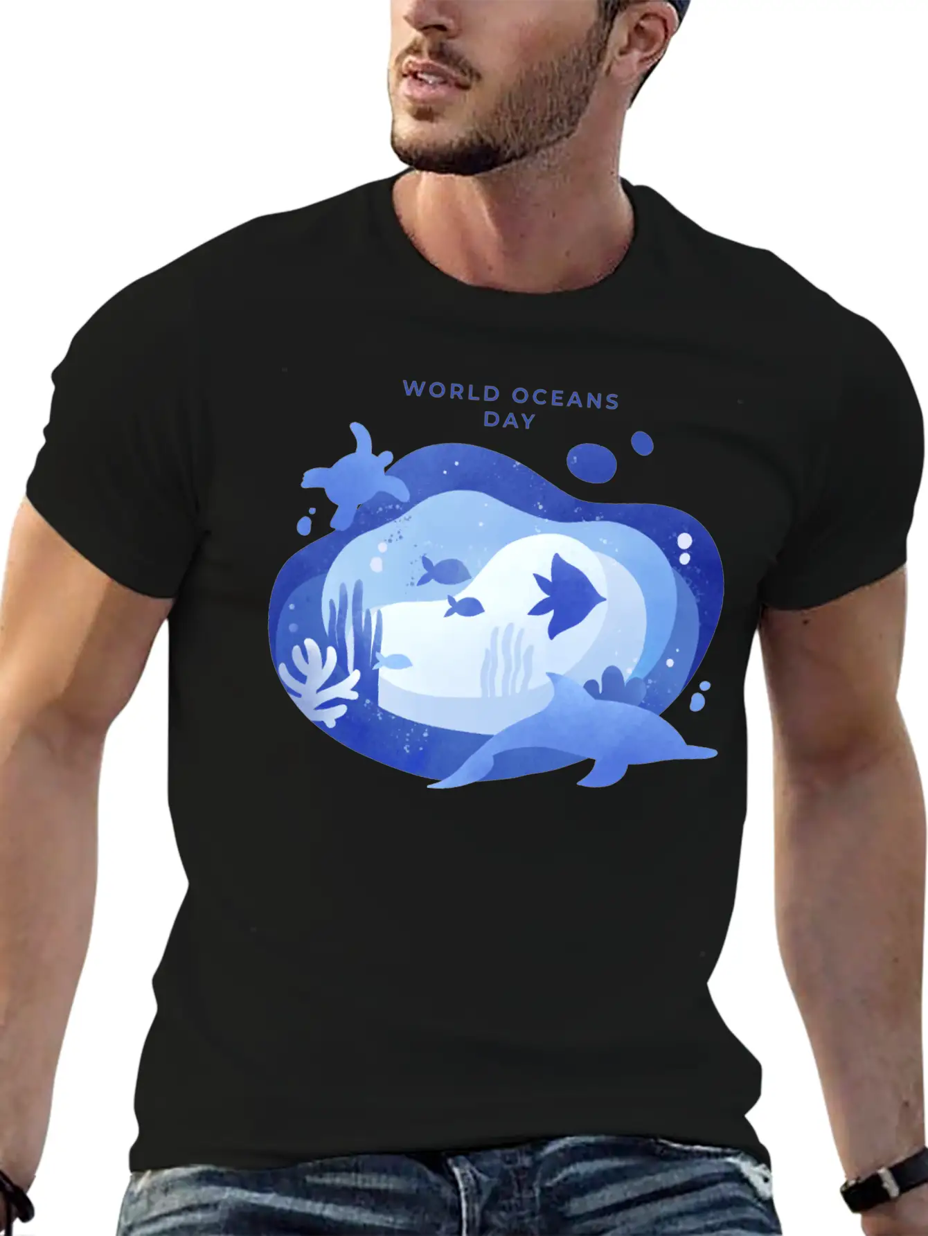 World Oceans Day Basic Graphic T-Shirt ¨C Daily Comfort In Soft Cotton