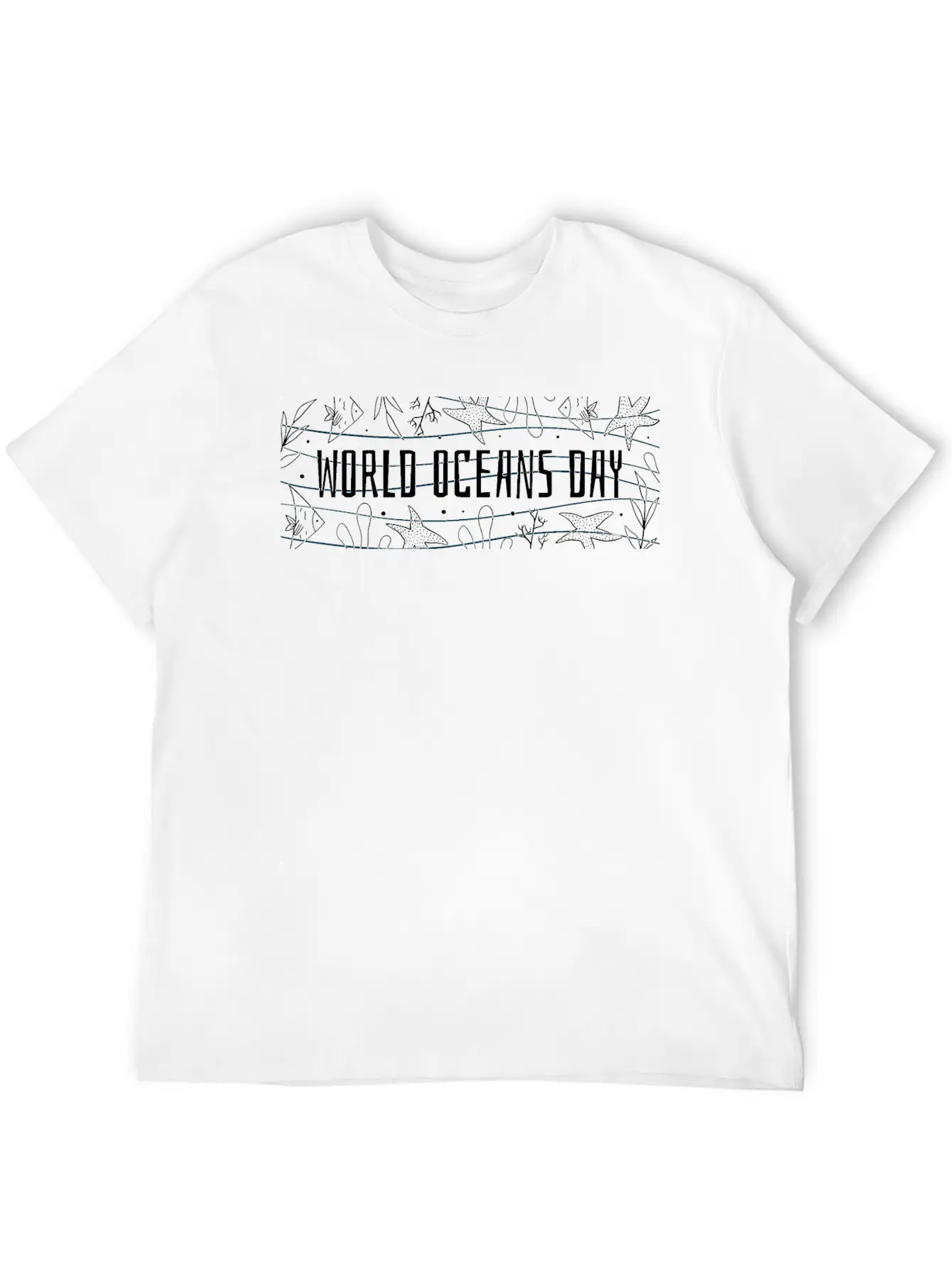 World Oceans Day Unisex Casual T-Shirt ¨C Clean Design For Daily Comfort