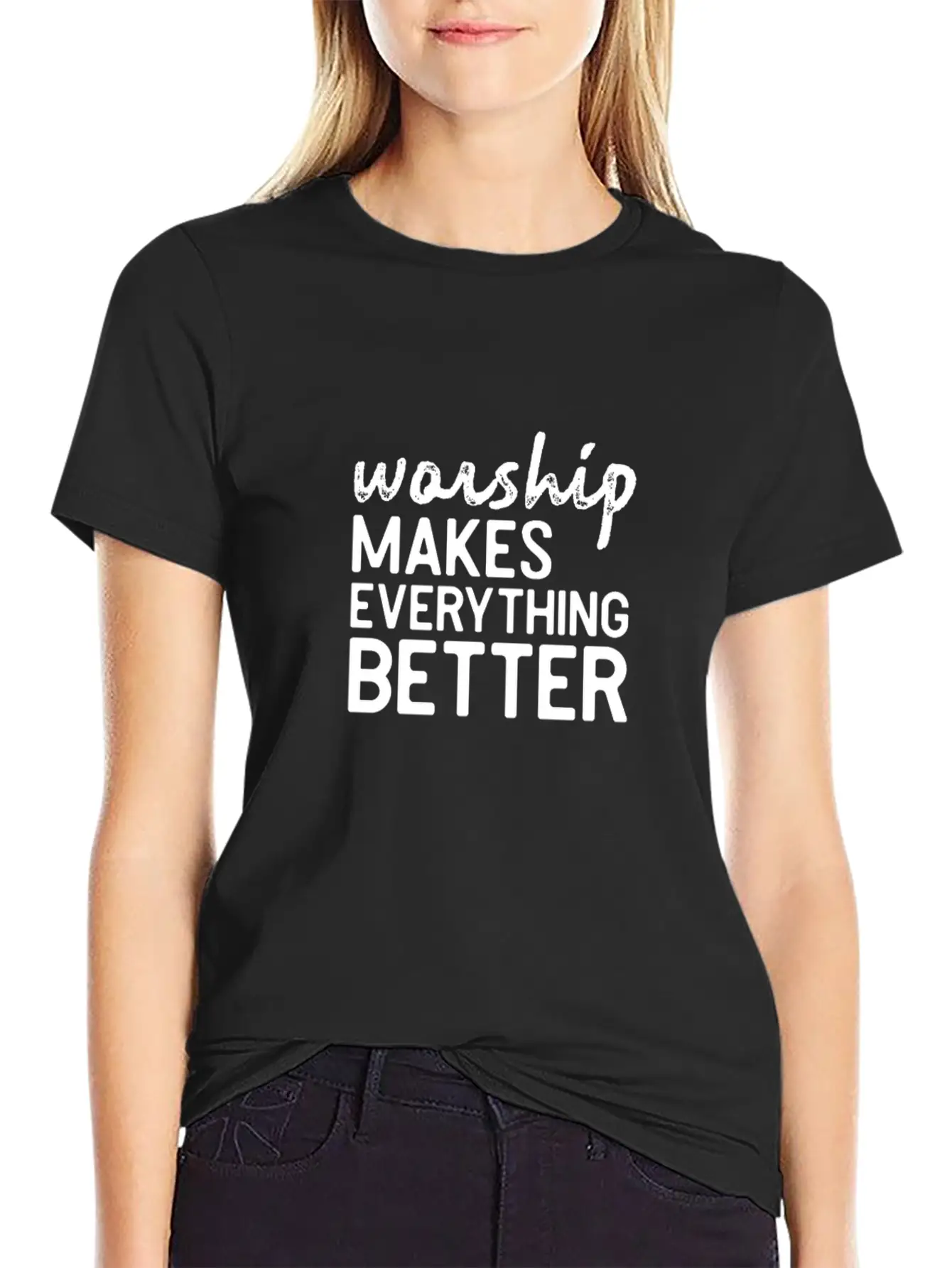 Worship Better Music Bible Jesus Shirt Gift Lightweight Cotton T-Shirt ¨C Daily Comfort Graphic Shirt