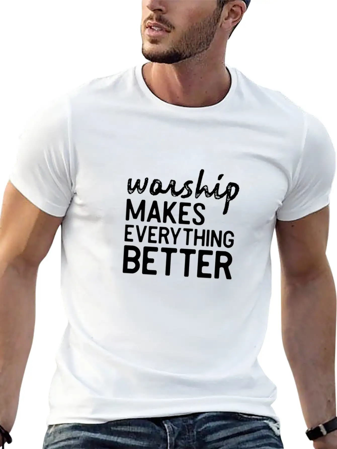 Worship Better Music Bible Jesus Shirt Gift Lightweight Cotton T-Shirt ¨C Daily Comfort Graphic Shirt