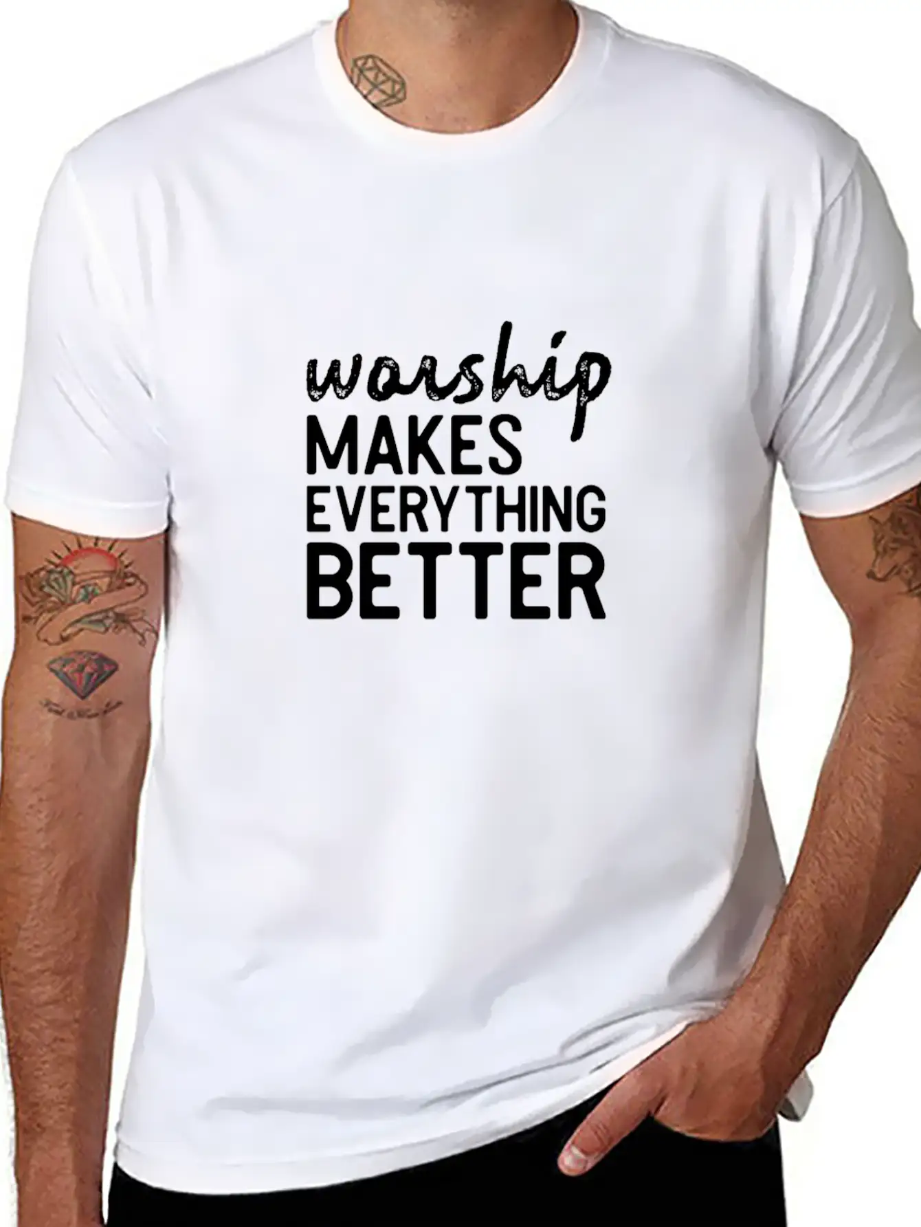 Worship Better Music Bible Jesus Shirt Gift Lightweight Cotton T-Shirt ¨C Daily Comfort Graphic Shirt