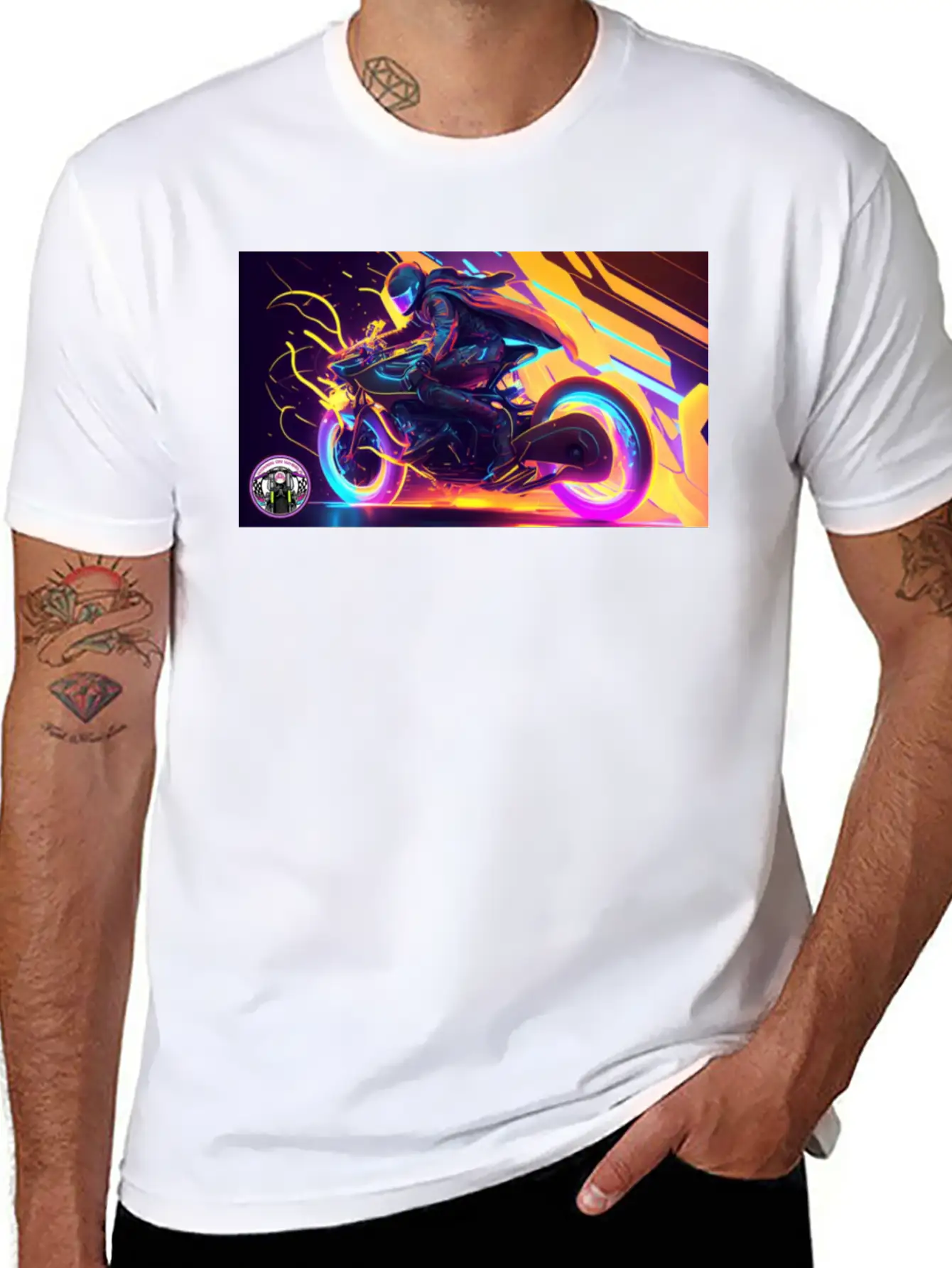 WoW Neon Chic Line Basic Graphic T-Shirt ¨C Daily Comfort In Soft Cotton