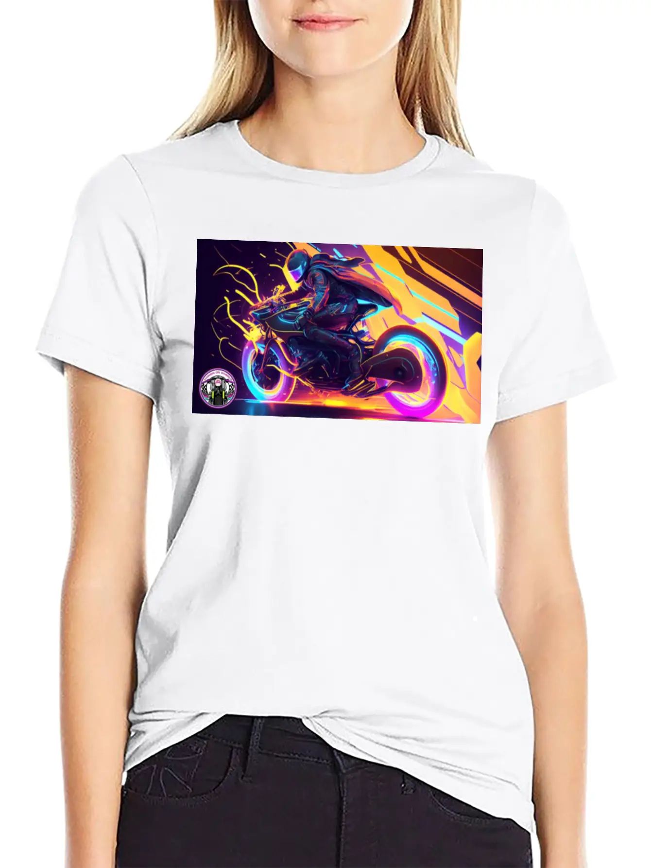 WoW Neon Chic Line Basic Graphic T-Shirt ¨C Daily Comfort In Soft Cotton