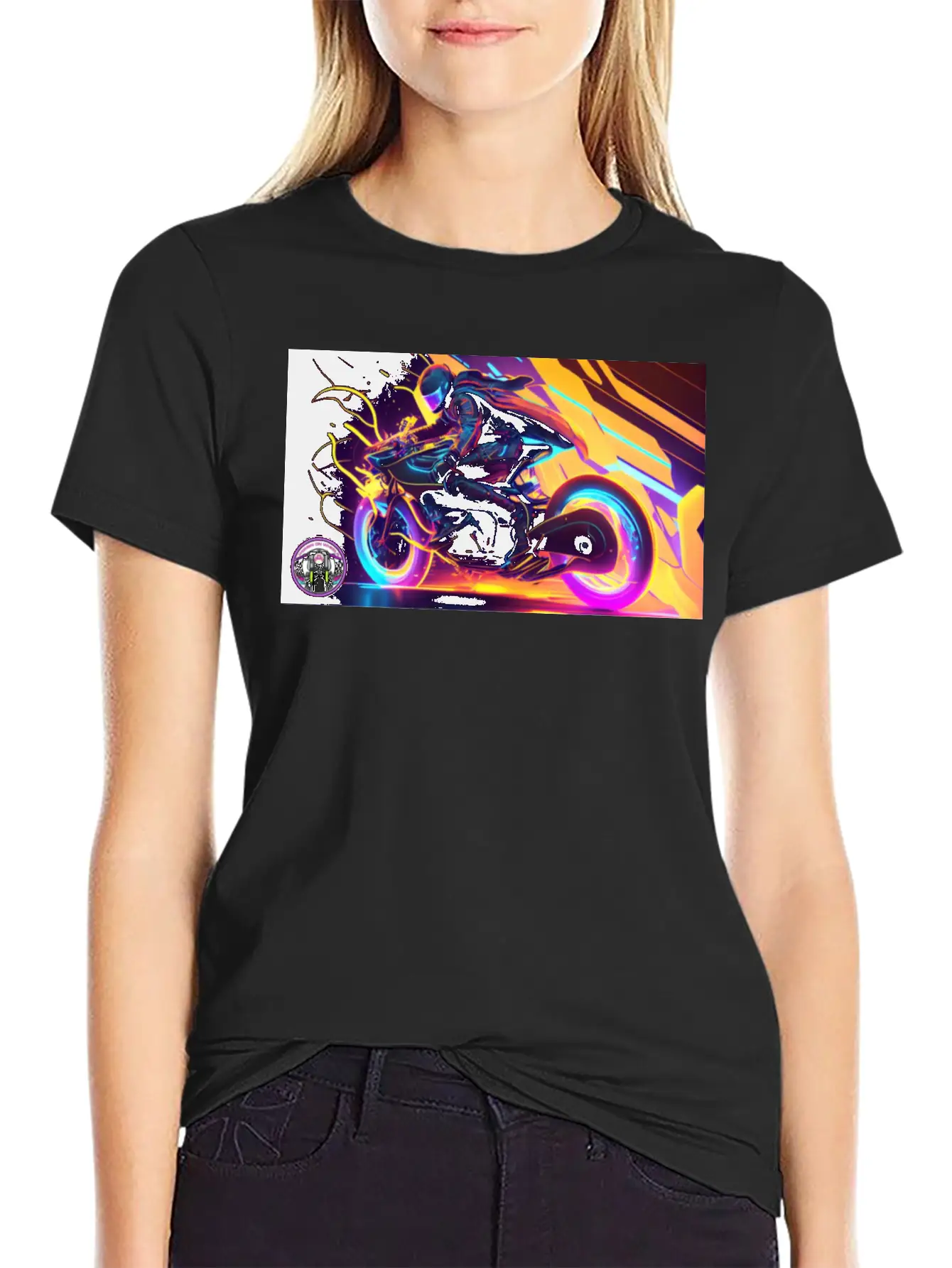 WoW Neon Chic Line Basic Graphic T-Shirt ¨C Daily Comfort In Soft Cotton