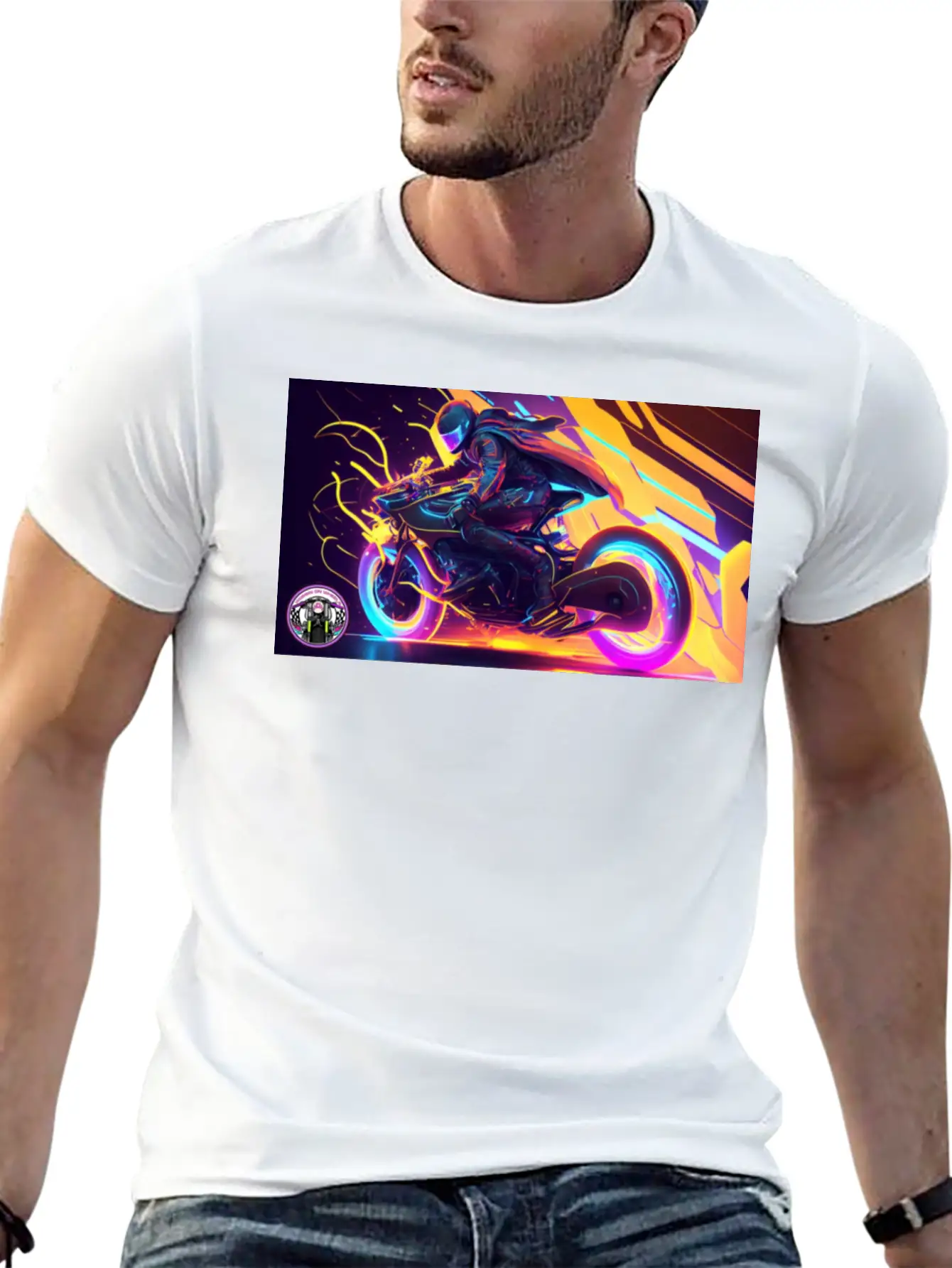 WoW Neon Chic Line Basic Graphic T-Shirt ¨C Daily Comfort In Soft Cotton