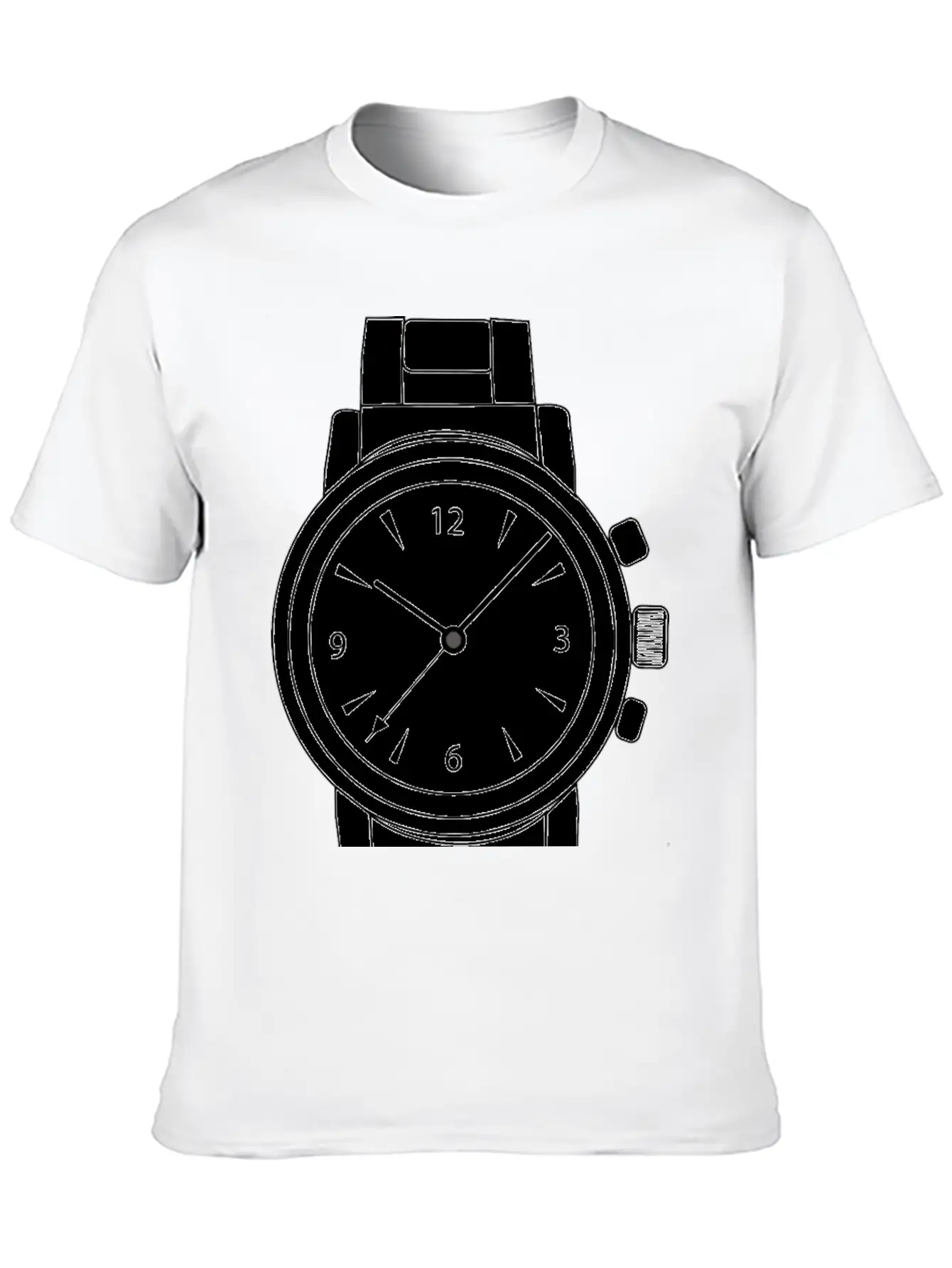 Wrist Watch Line Art Essential Cotton Tee For Daily Outfits ¨C Unisex Style