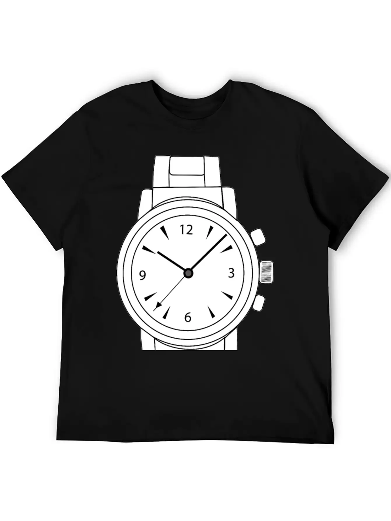 Wrist Watch Line Art Essential Cotton Tee For Daily Outfits ¨C Unisex Style