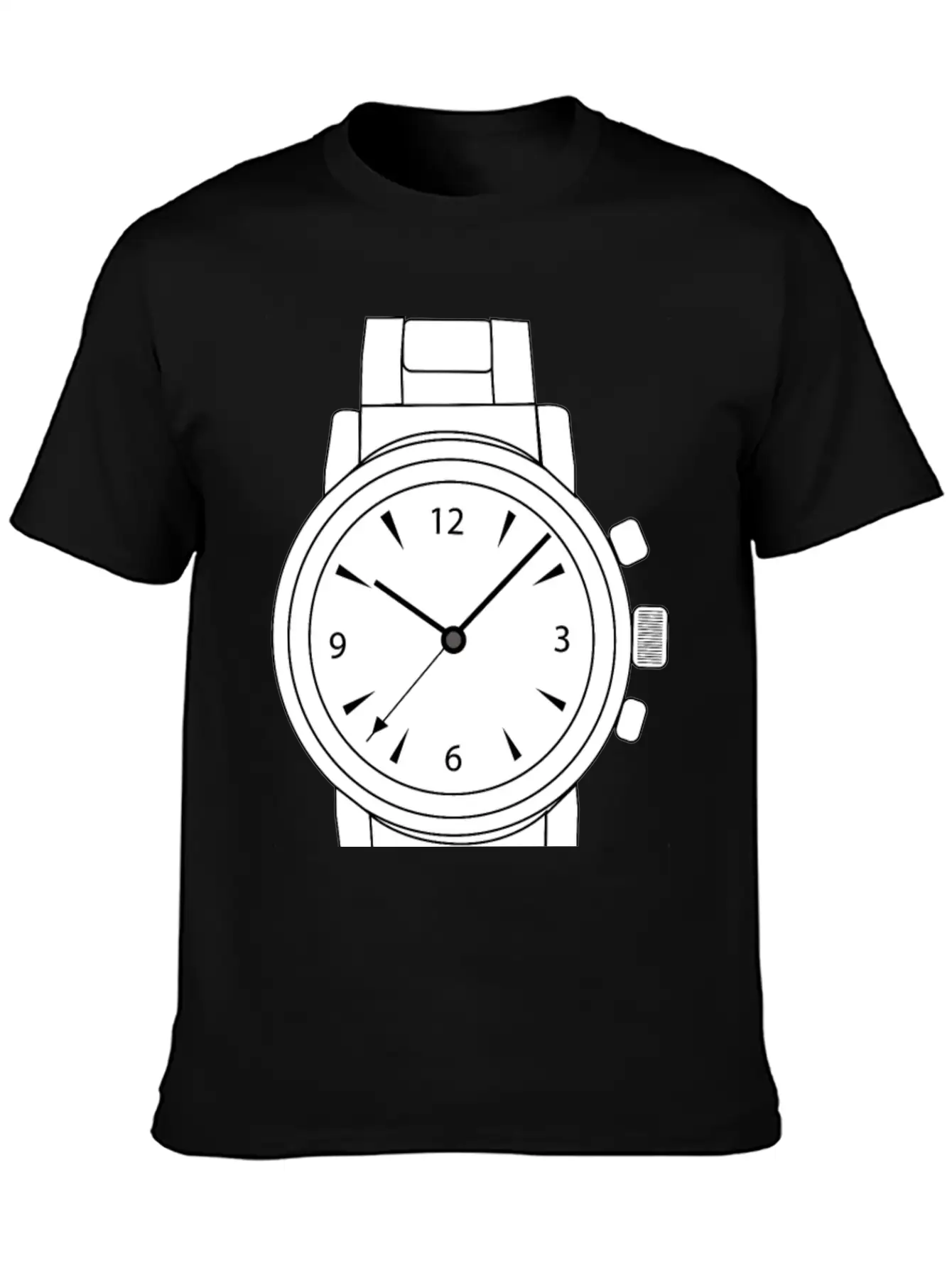 Wrist Watch Line Art Essential Cotton Tee For Daily Outfits ¨C Unisex Style
