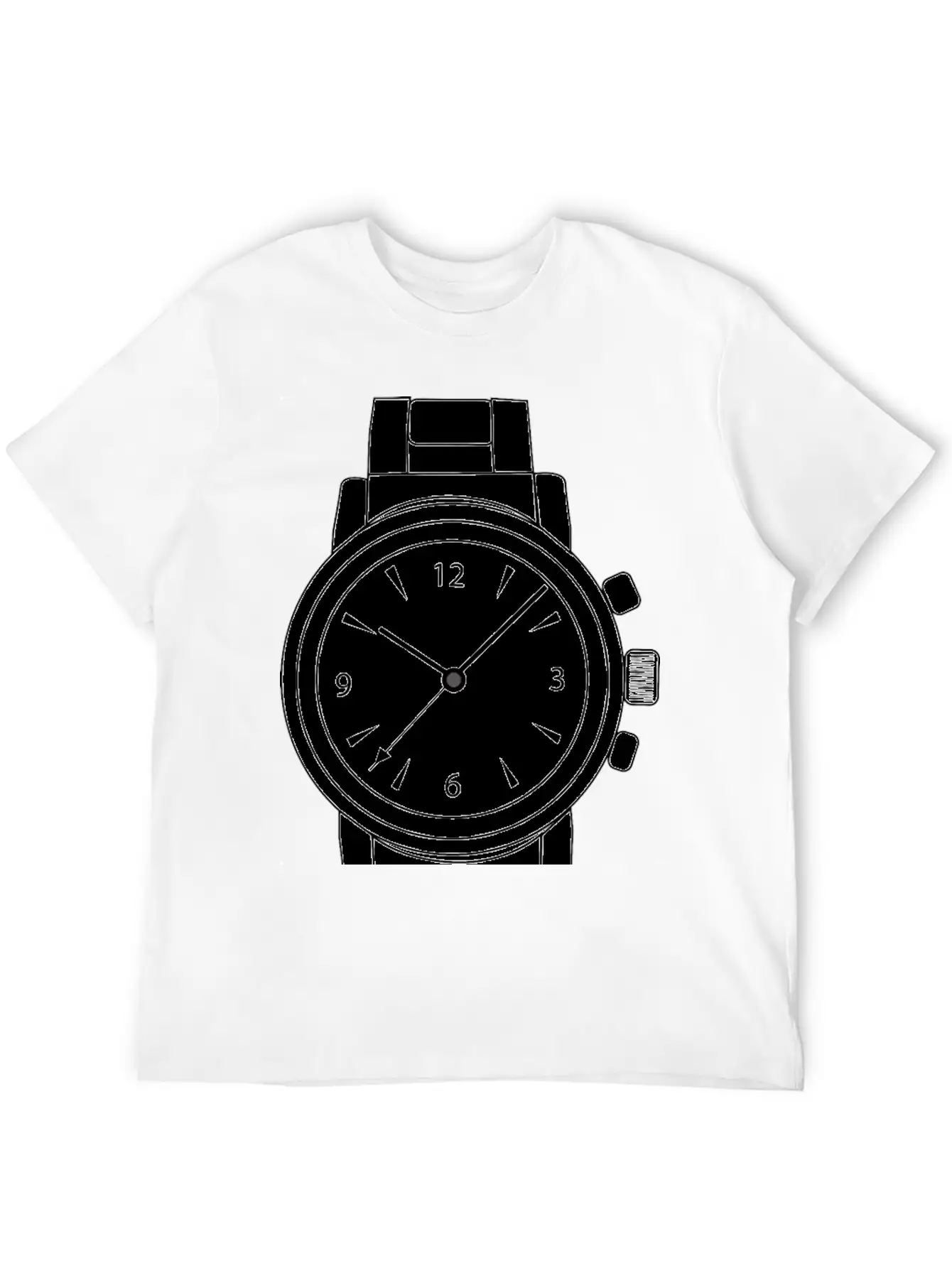 Wrist Watch Line Art Essential Cotton Tee For Daily Outfits ¨C Unisex Style