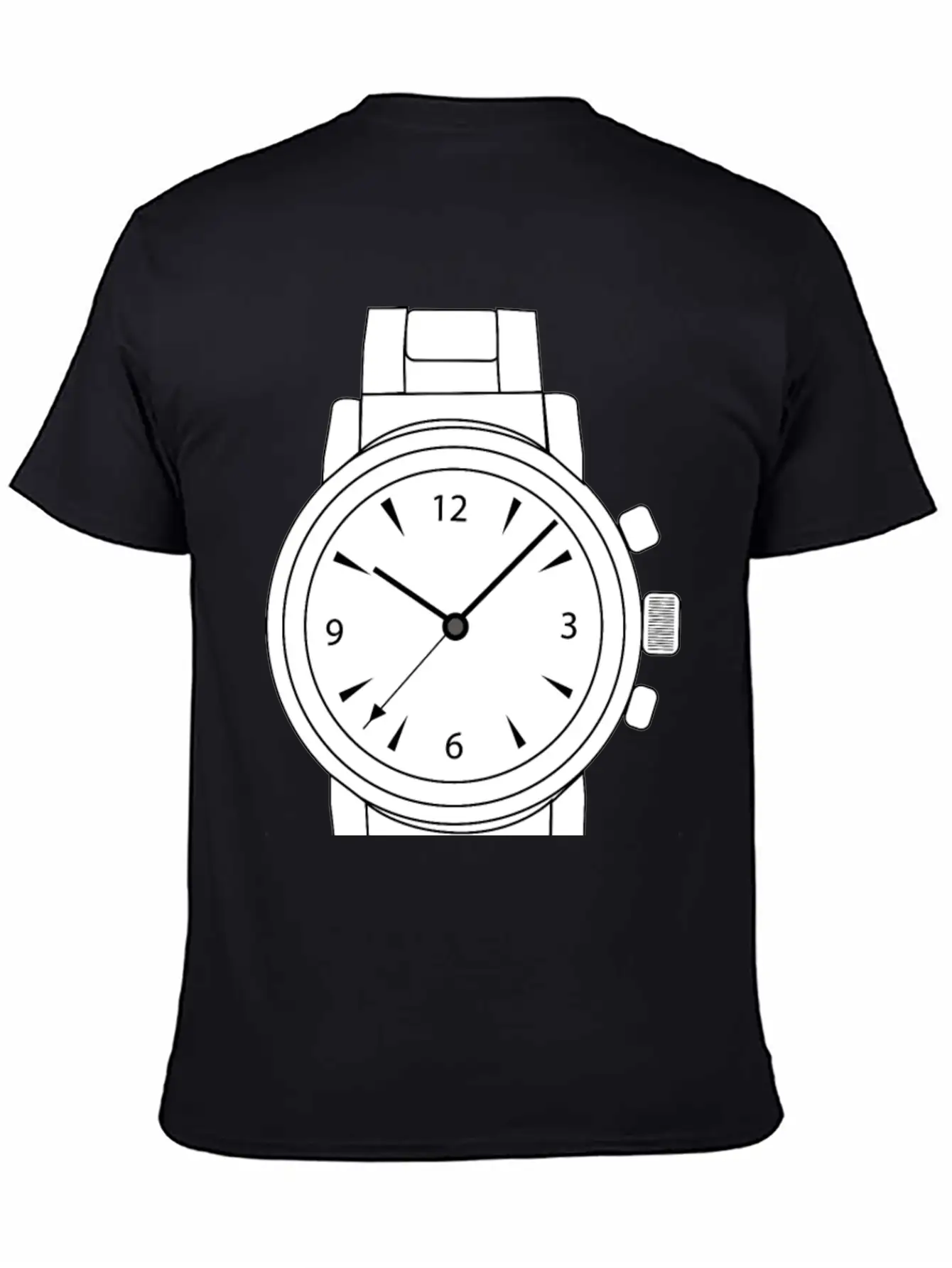 Wrist Watch Line Art Essential Cotton Tee For Daily Outfits ¨C Unisex Style