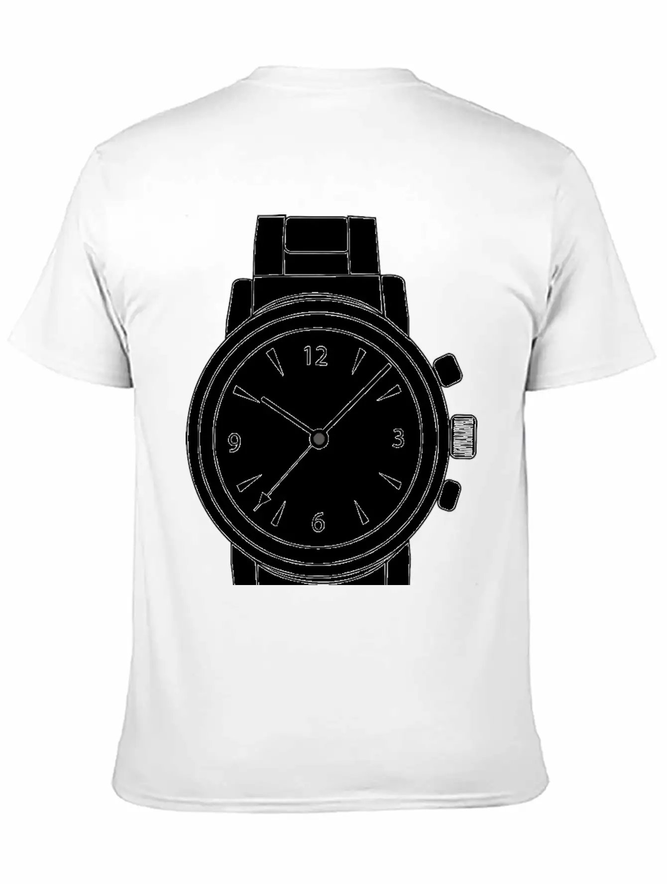 Wrist Watch Line Art Essential Cotton Tee For Daily Outfits ¨C Unisex Style