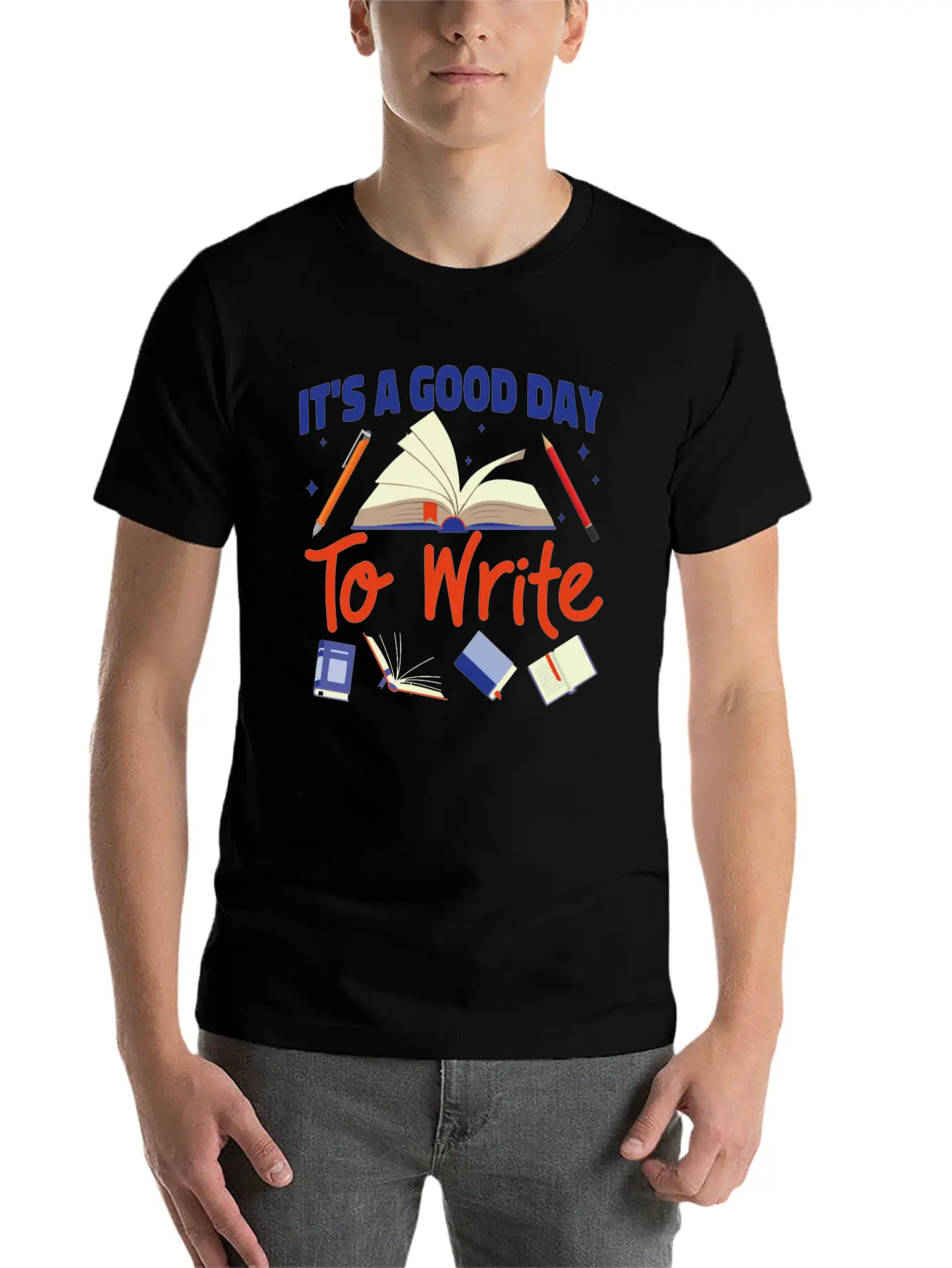 Writing Book Novel Writer & Basic Graphic T-Shirt ¨C Daily Comfort In Soft Cotton
