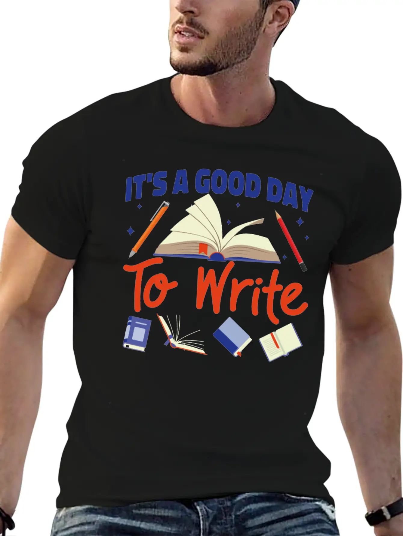 Writing Book Novel Writer & Basic Graphic T-Shirt ¨C Daily Comfort In Soft Cotton
