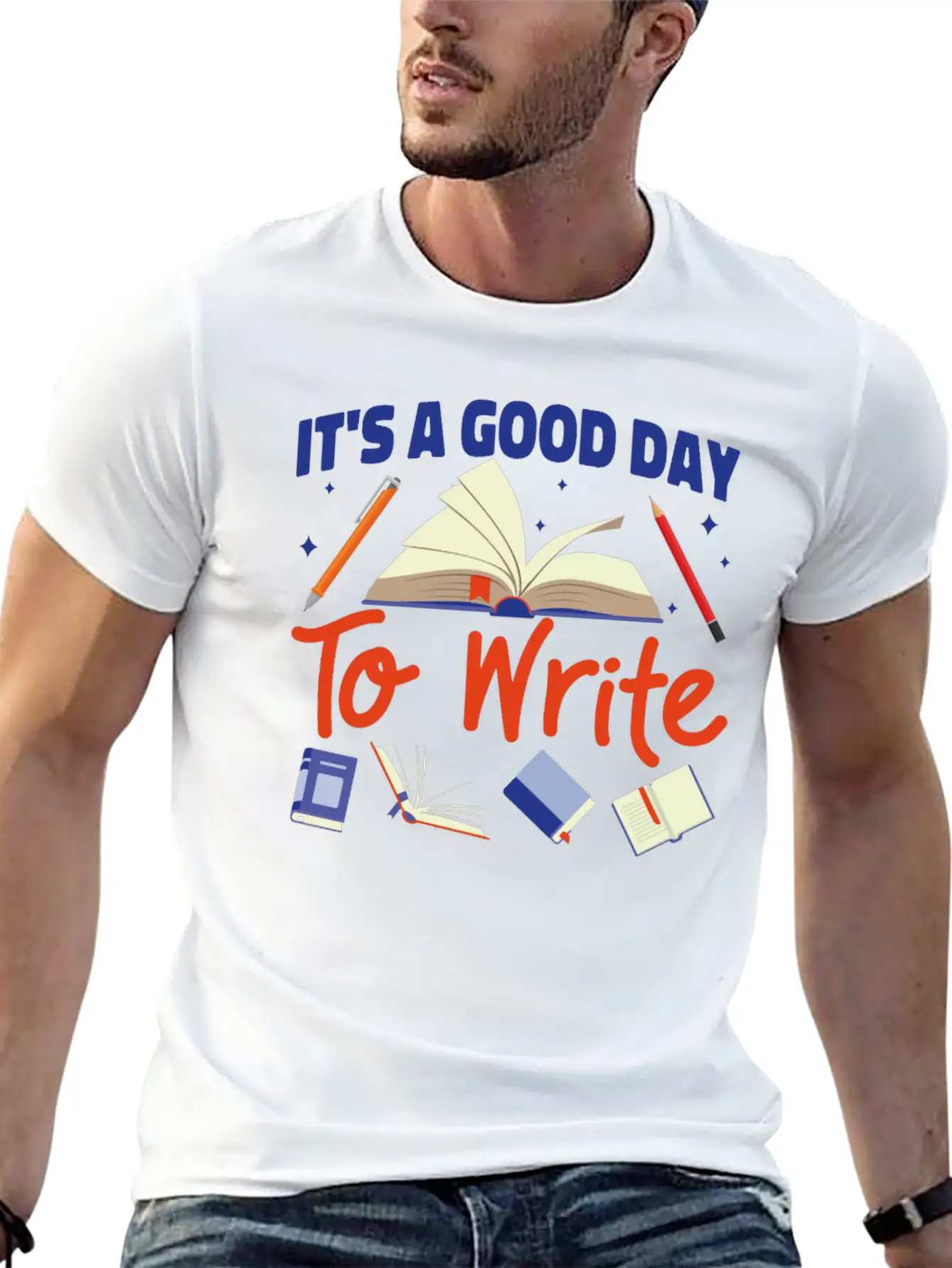 Writing Book Novel Writer & Basic Graphic T-Shirt ¨C Daily Comfort In Soft Cotton