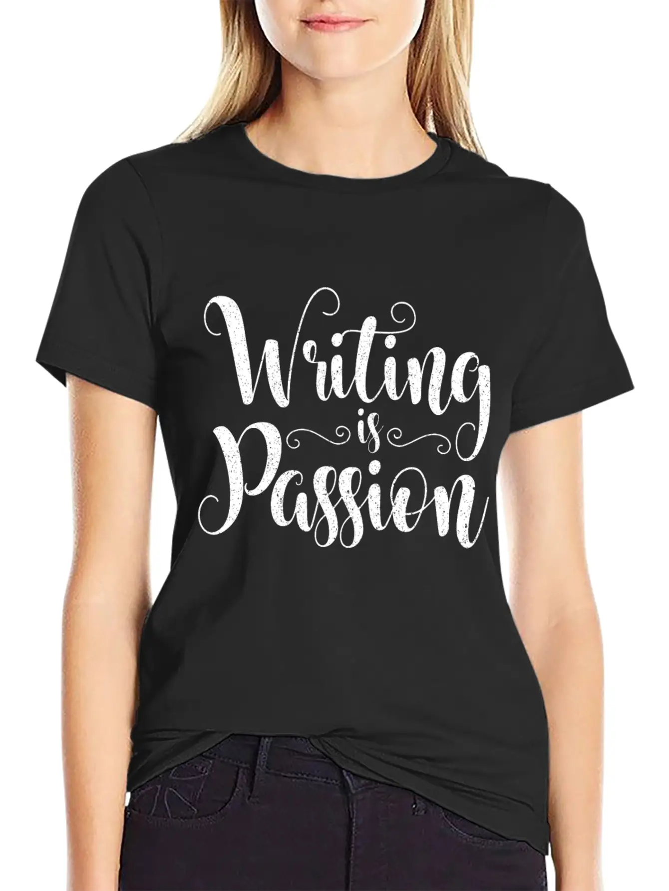 Writing Is Passion Writer Author Book Novel Gift Basic Graphic T-Shirt ¨C Daily Comfort In Soft Cotton