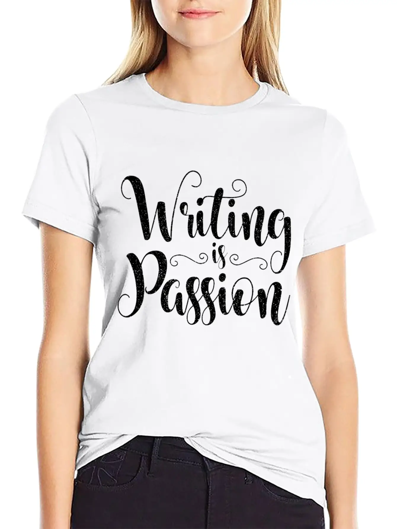 Writing Is Passion Writer Author Book Novel Gift Basic Graphic T-Shirt ¨C Daily Comfort In Soft Cotton