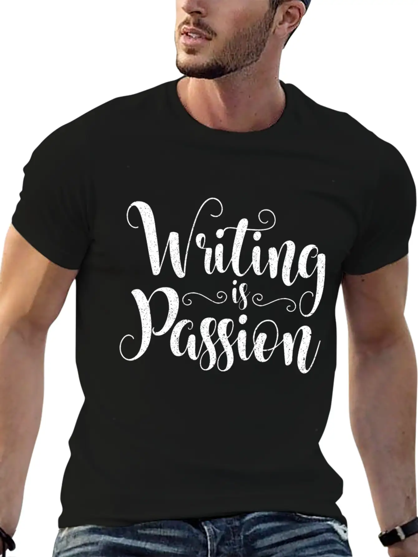 Writing Is Passion Writer Author Book Novel Gift Basic Graphic T-Shirt ¨C Daily Comfort In Soft Cotton