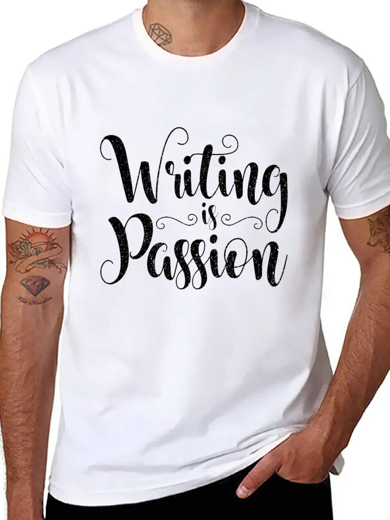 Writing Is Passion Writer Author Book Novel Gift Basic Graphic T-Shirt ¨C Daily Comfort In Soft Cotton