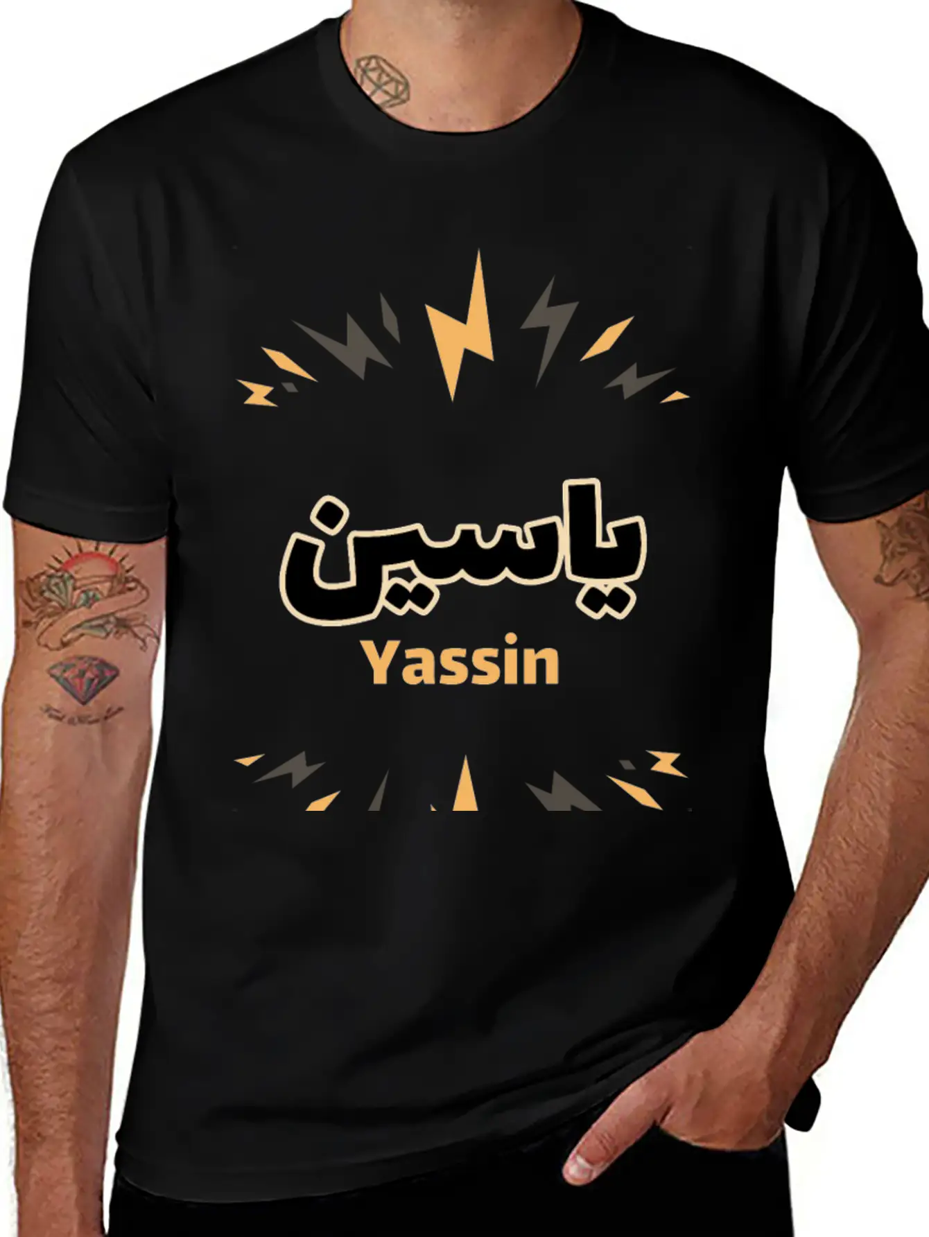 Yassin Arabic Calligraphy First Name Soft Cotton Short Sleeve Tee ¨C Unisex Wardrobe Staple