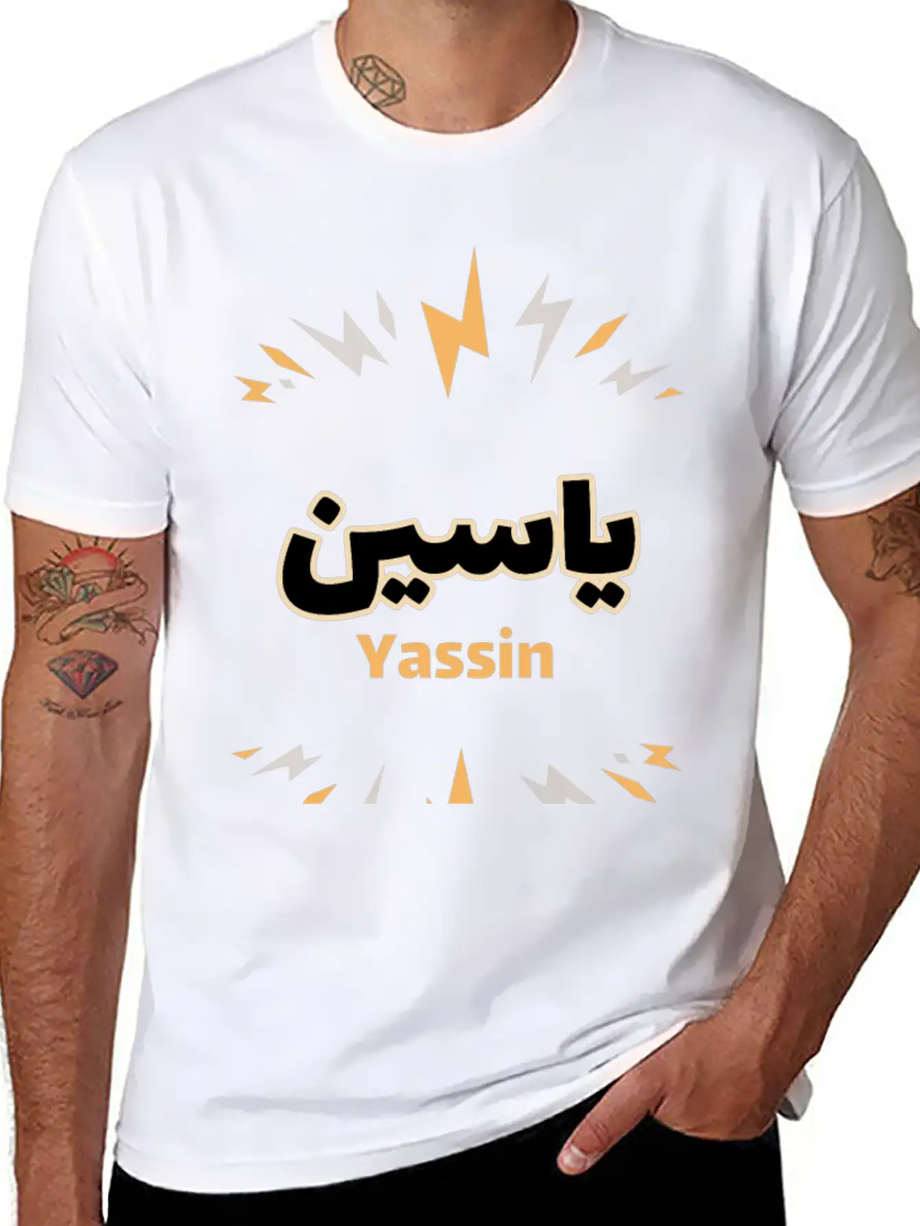 Yassin Arabic Calligraphy First Name Soft Cotton Short Sleeve Tee ¨C Unisex Wardrobe Staple