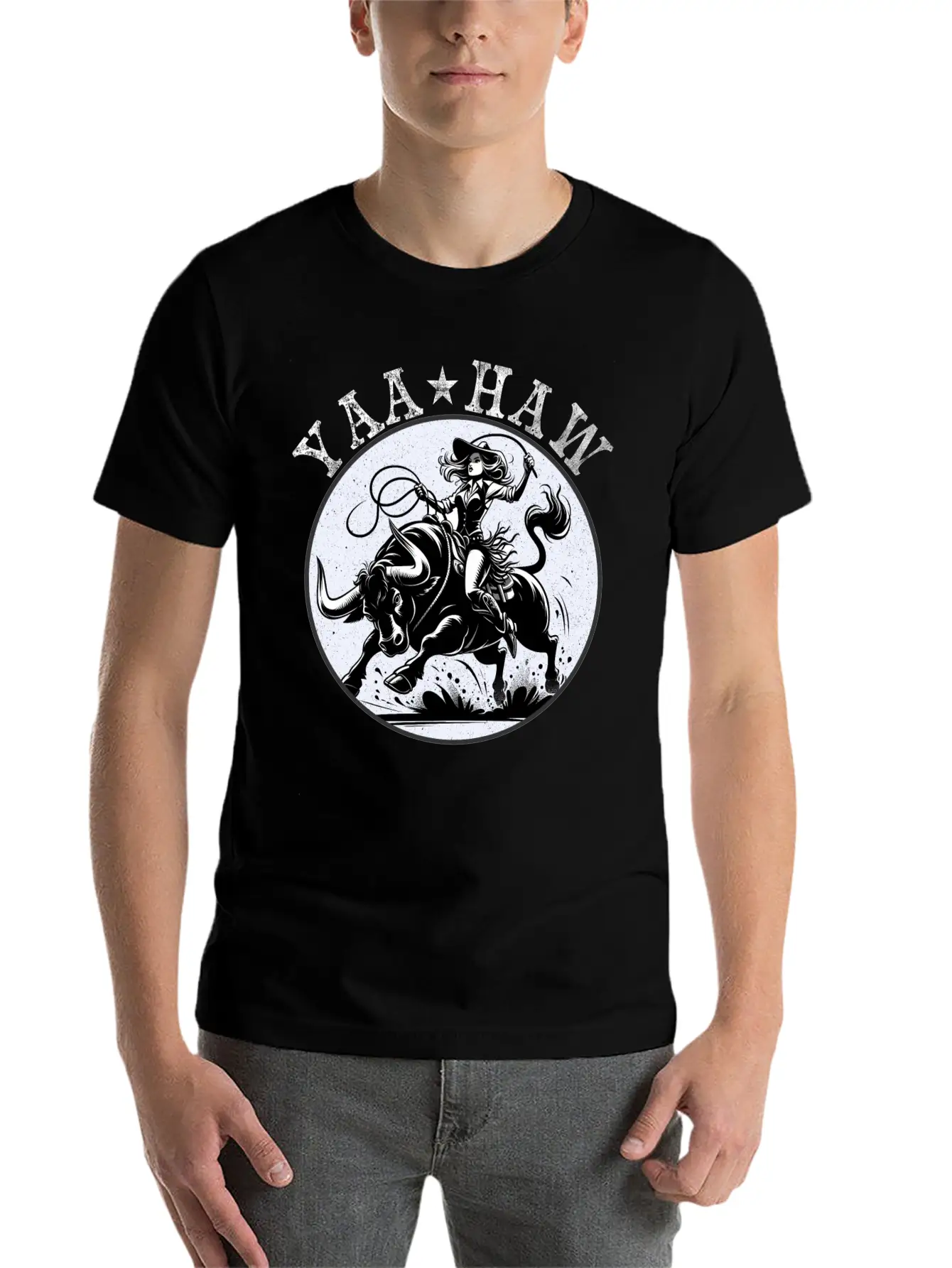 Yeehaw Howdy Girl Riding Shirt Unisex Casual T-Shirt ¨C Clean Design For Daily Comfort