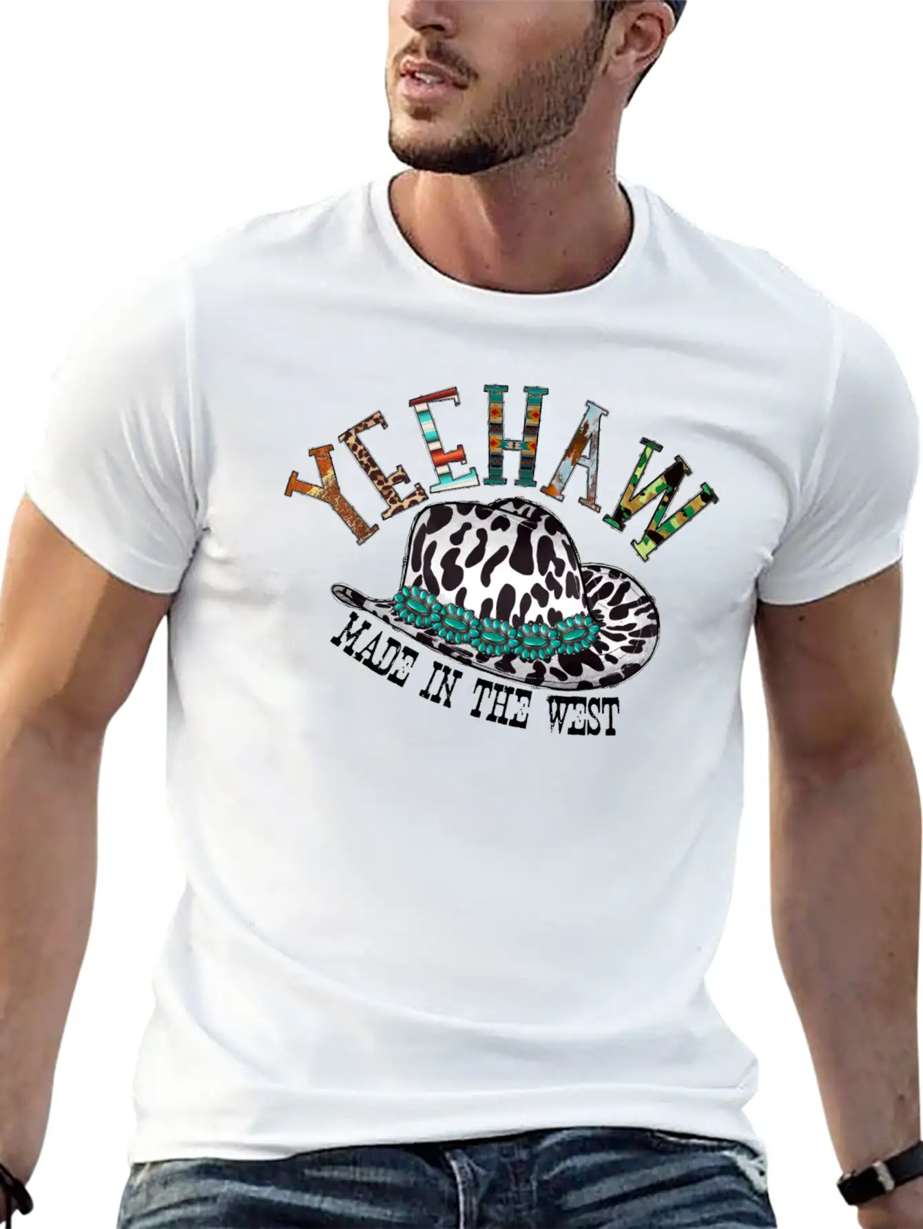 Yeehaw Made In The West Unisex Casual T-Shirt ¨C Clean Design For Daily Comfort
