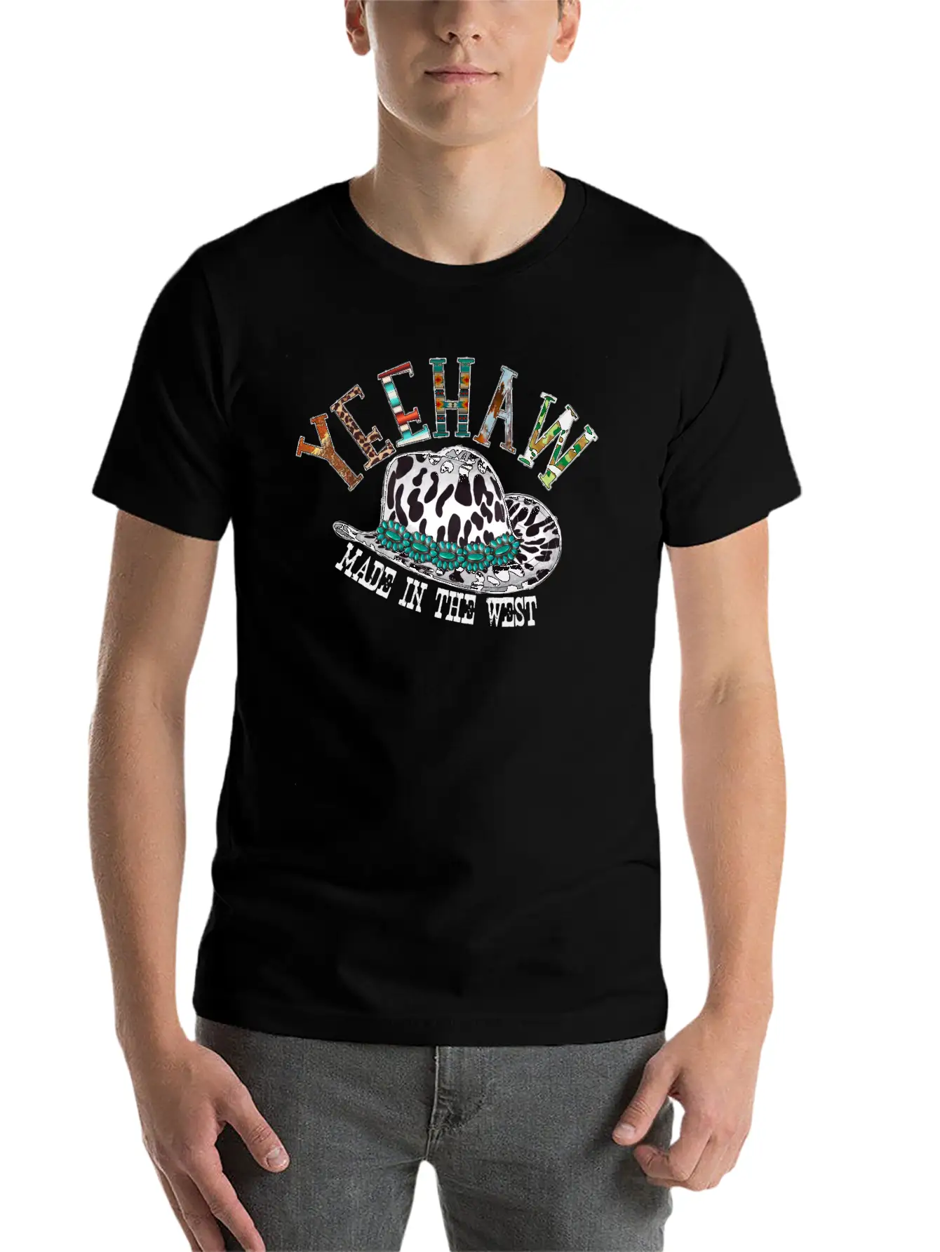 Yeehaw Made In The West Unisex Casual T-Shirt ¨C Clean Design For Daily Comfort