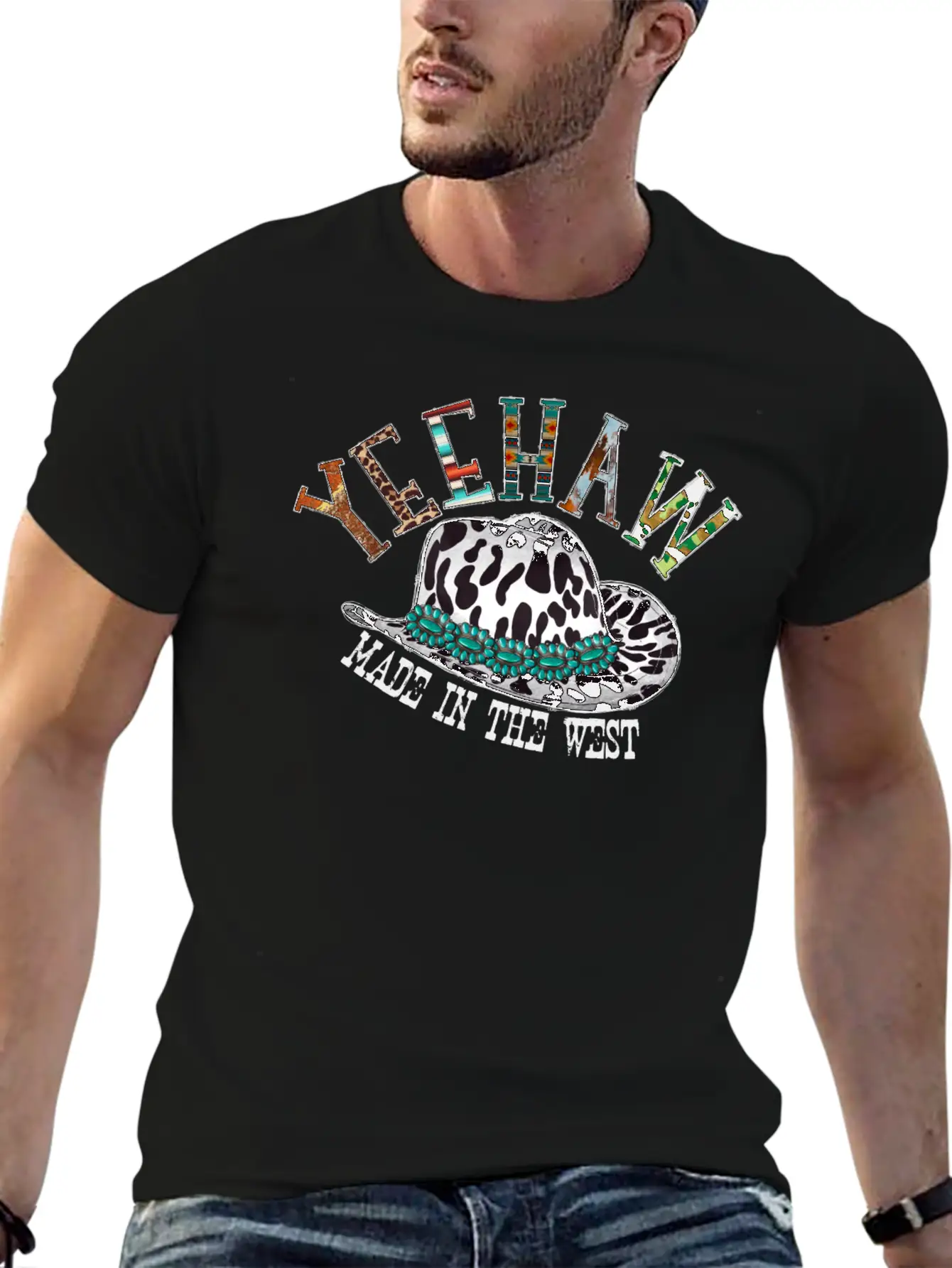 Yeehaw Made In The West Unisex Casual T-Shirt ¨C Clean Design For Daily Comfort
