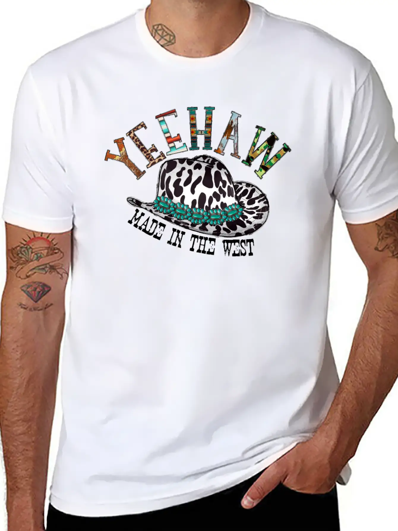 Yeehaw Made In The West Unisex Casual T-Shirt ¨C Clean Design For Daily Comfort