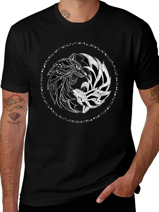 Yin Yang Wolves Wolf Yinyang Tai Chi Qi Gong Soft Cotton Short Sleeve Tee ¨C Unisex Wardrobe Staple