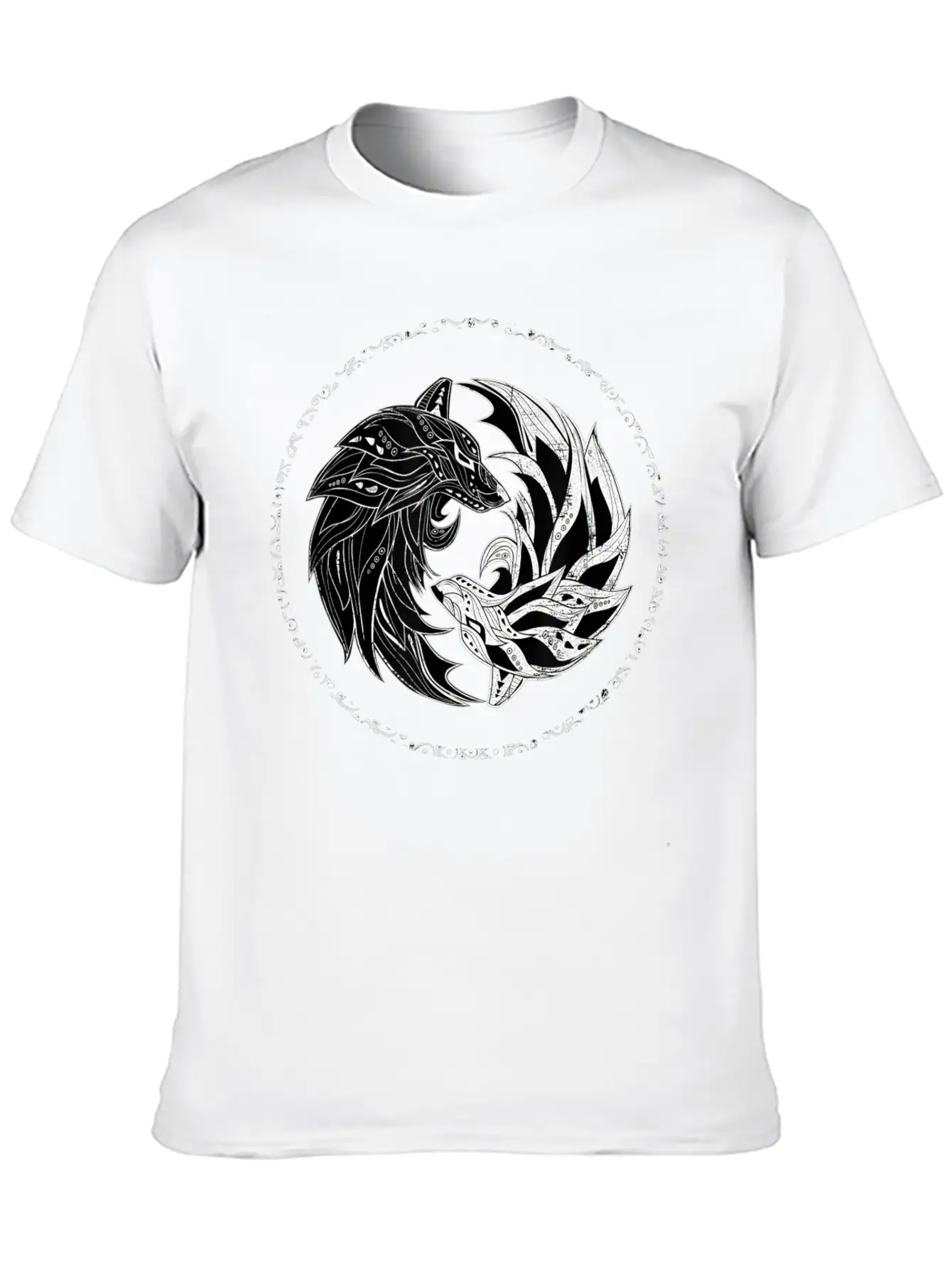 Yin Yang Wolves Wolf Yinyang Tai Chi Qi Gong Soft Cotton Short Sleeve Tee ¨C Unisex Wardrobe Staple