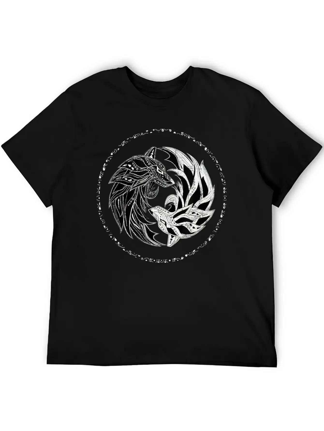 Yin Yang Wolves Wolf Yinyang Tai Chi Qi Gong Soft Cotton Short Sleeve Tee ¨C Unisex Wardrobe Staple