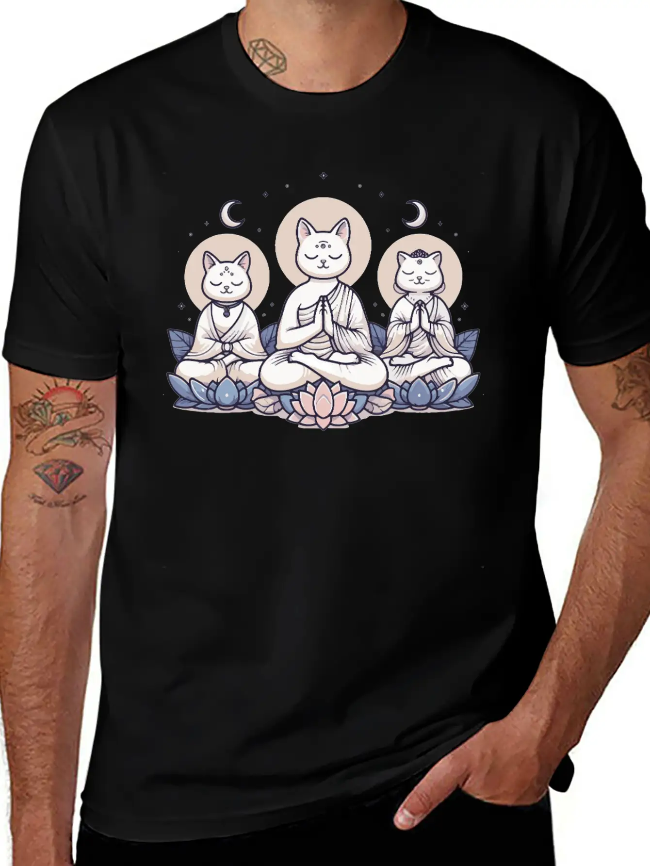 Yoga Cats Meditation Zen Balance Cat Lover Gift Basic Graphic T-Shirt ¨C Daily Comfort In Soft Cotton