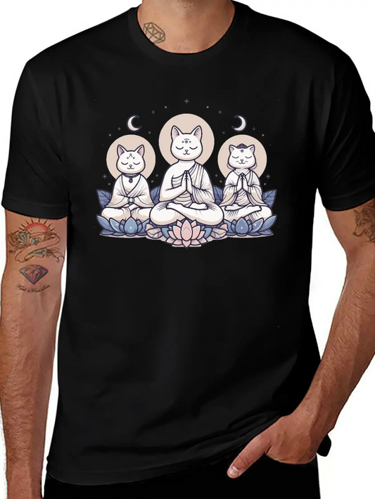 Yoga Cats Meditation Zen Balance Cat Lover Gift Basic Graphic T-Shirt ¨C Daily Comfort In Soft Cotton
